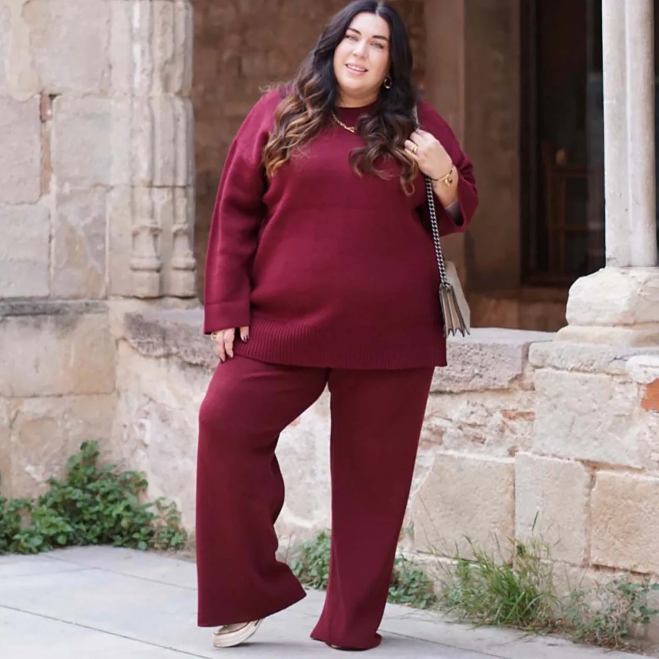 Knit Longline Jumper - Roast - Image 5
