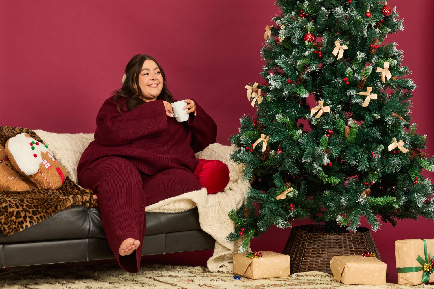 Knit Longline Jumper - Roast - Image 9