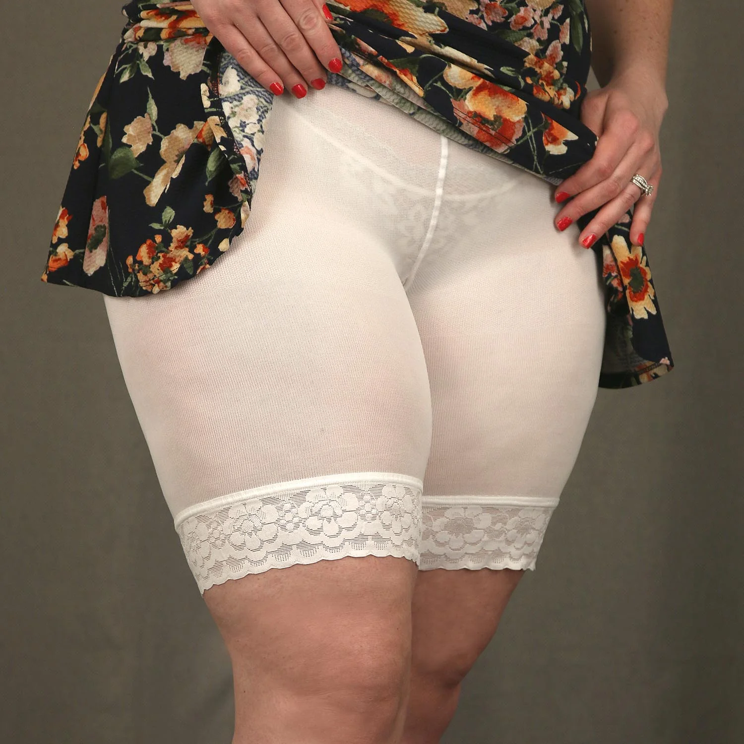 Lace Stay Cool Chub Rub Shorts - White - Image 3