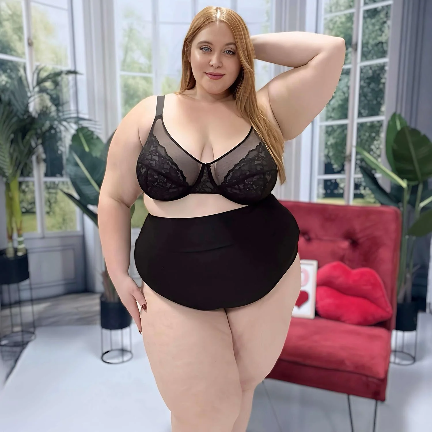 Organic Cotton Lacey Super High Waist Knickers - Image 3