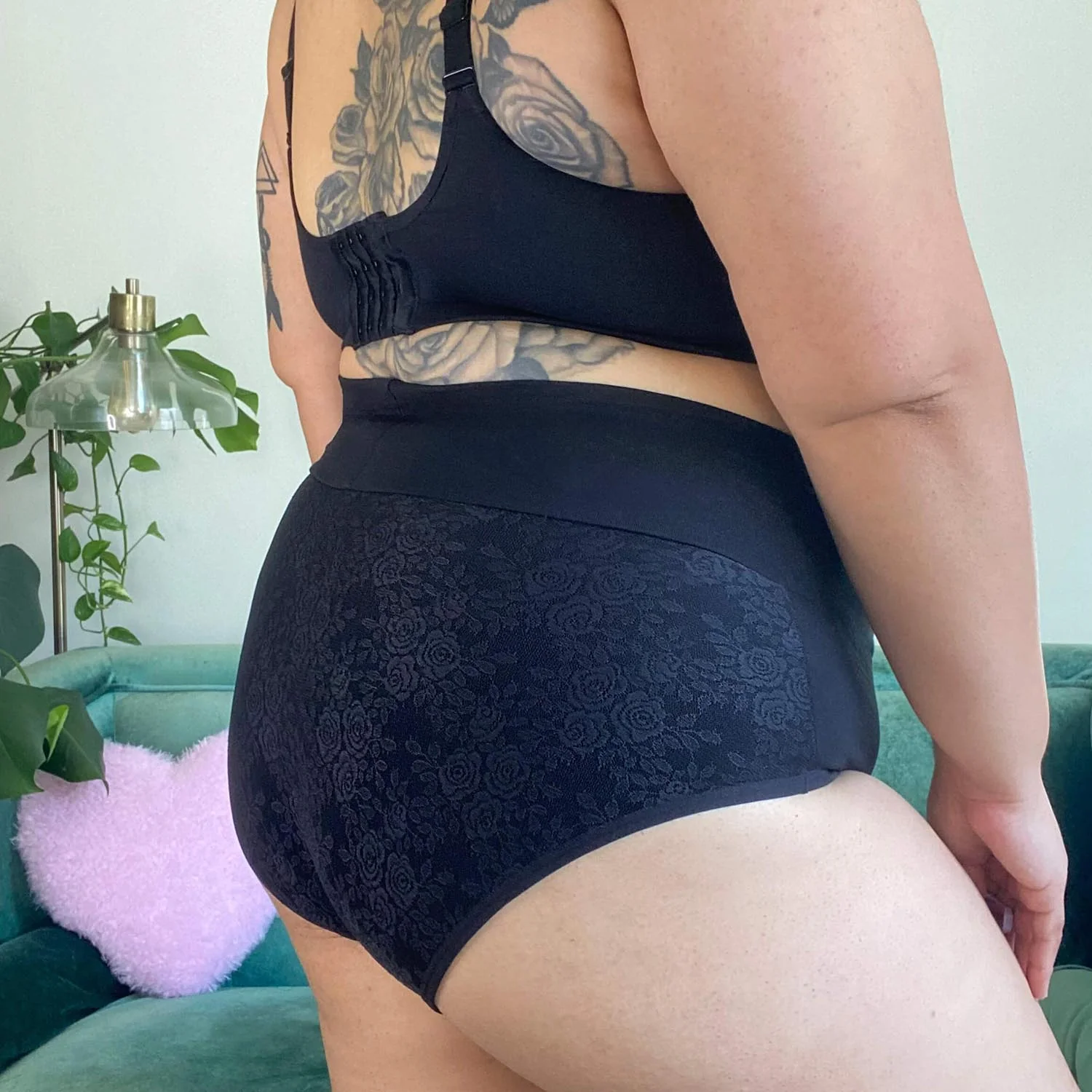 Organic Cotton Lacey Super High Waist Knickers - Image 7
