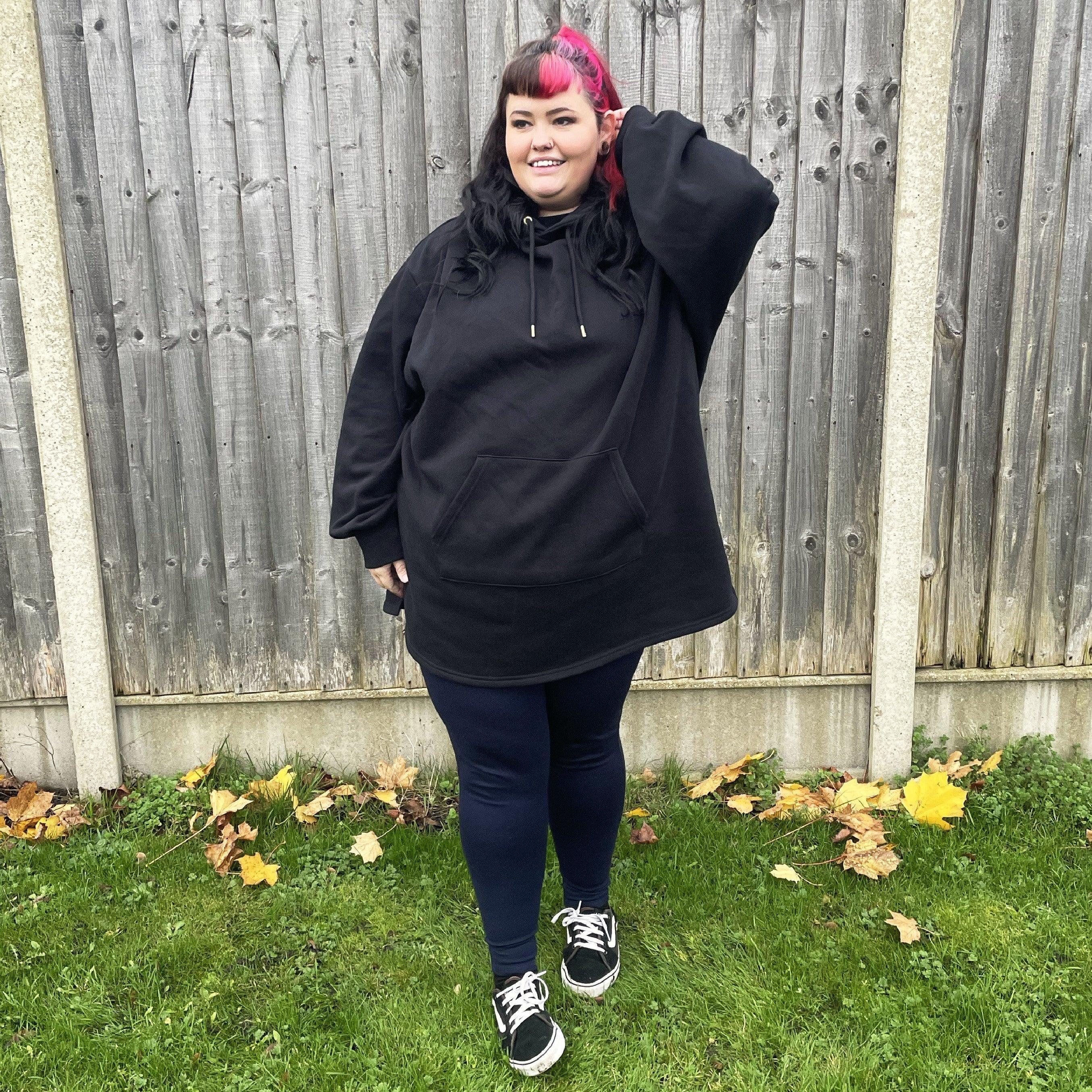 Organic Cotton Longline Hoodie - Black - Image 22