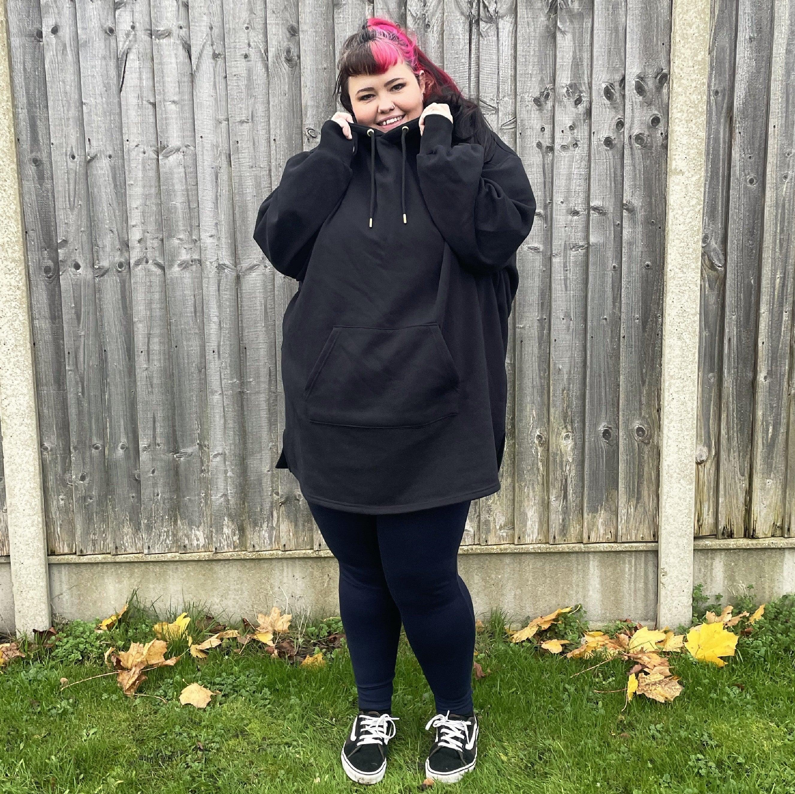 Organic Cotton Longline Hoodie - Black - Image 31