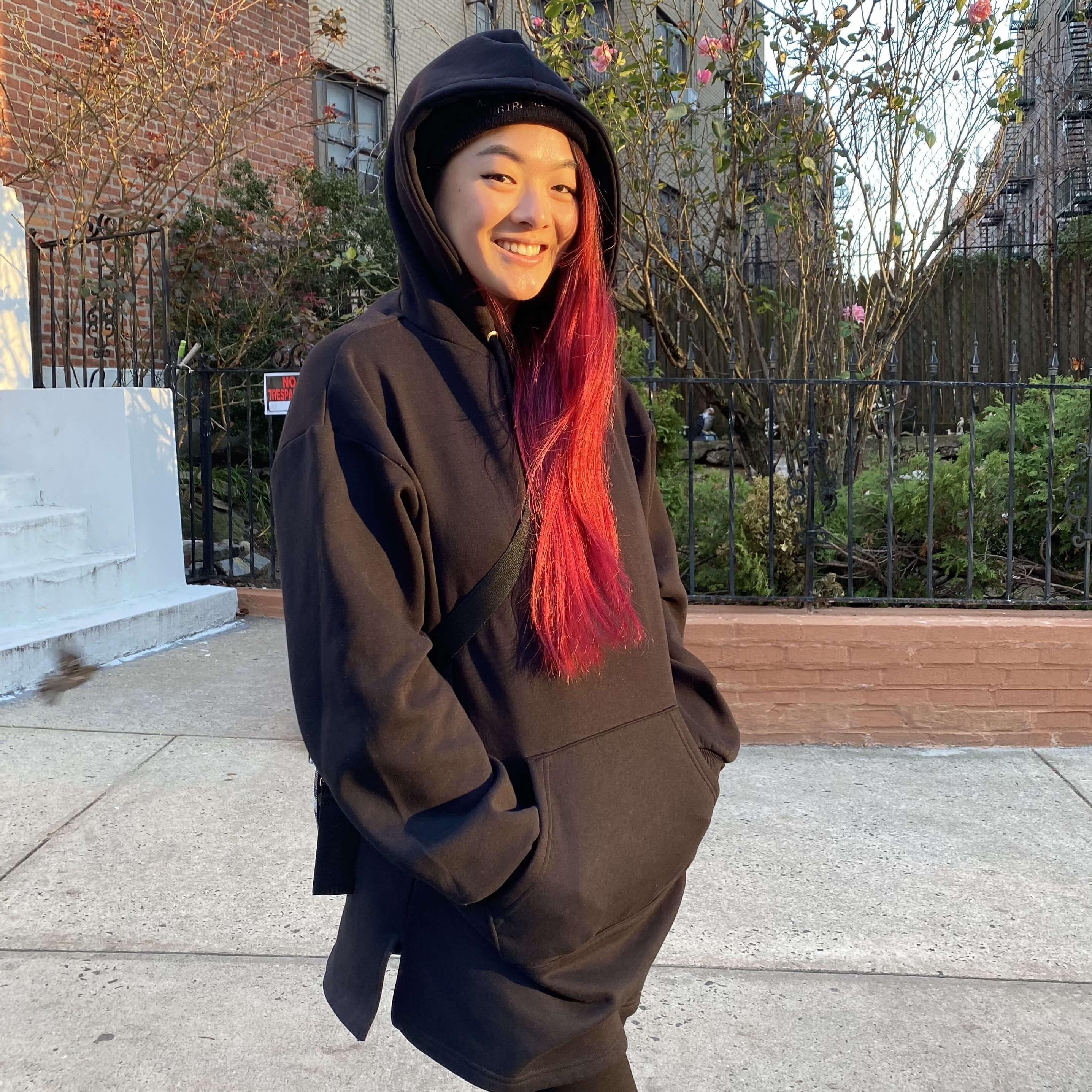 Organic Cotton Longline Hoodie - Black - Image 40