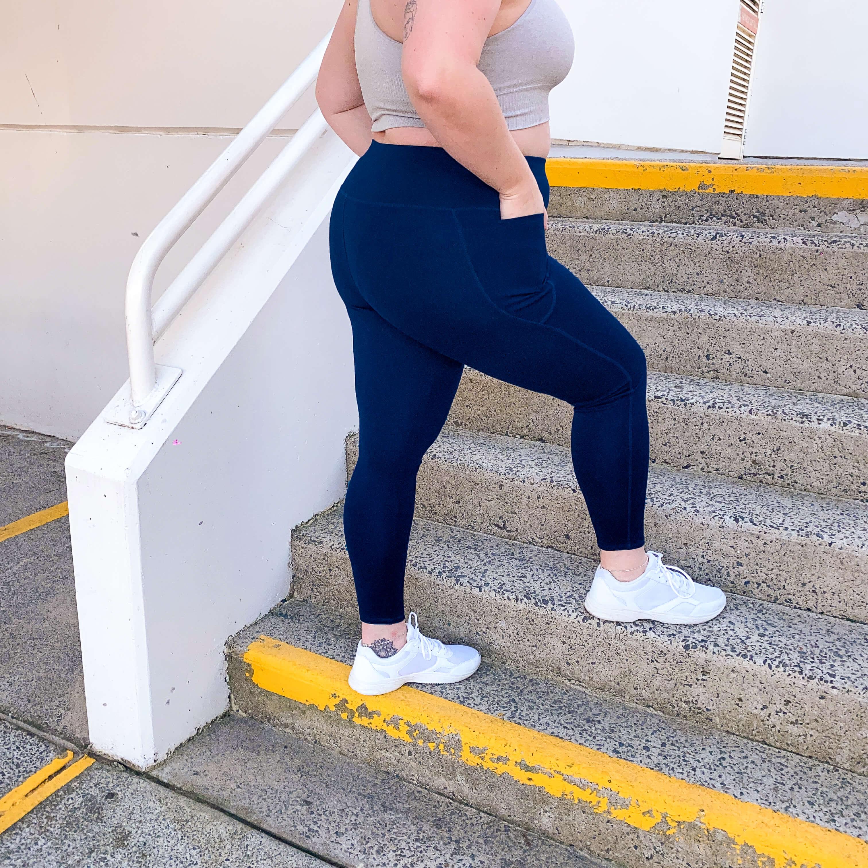 Squat Proof Long Leggings - Navy - Image 12