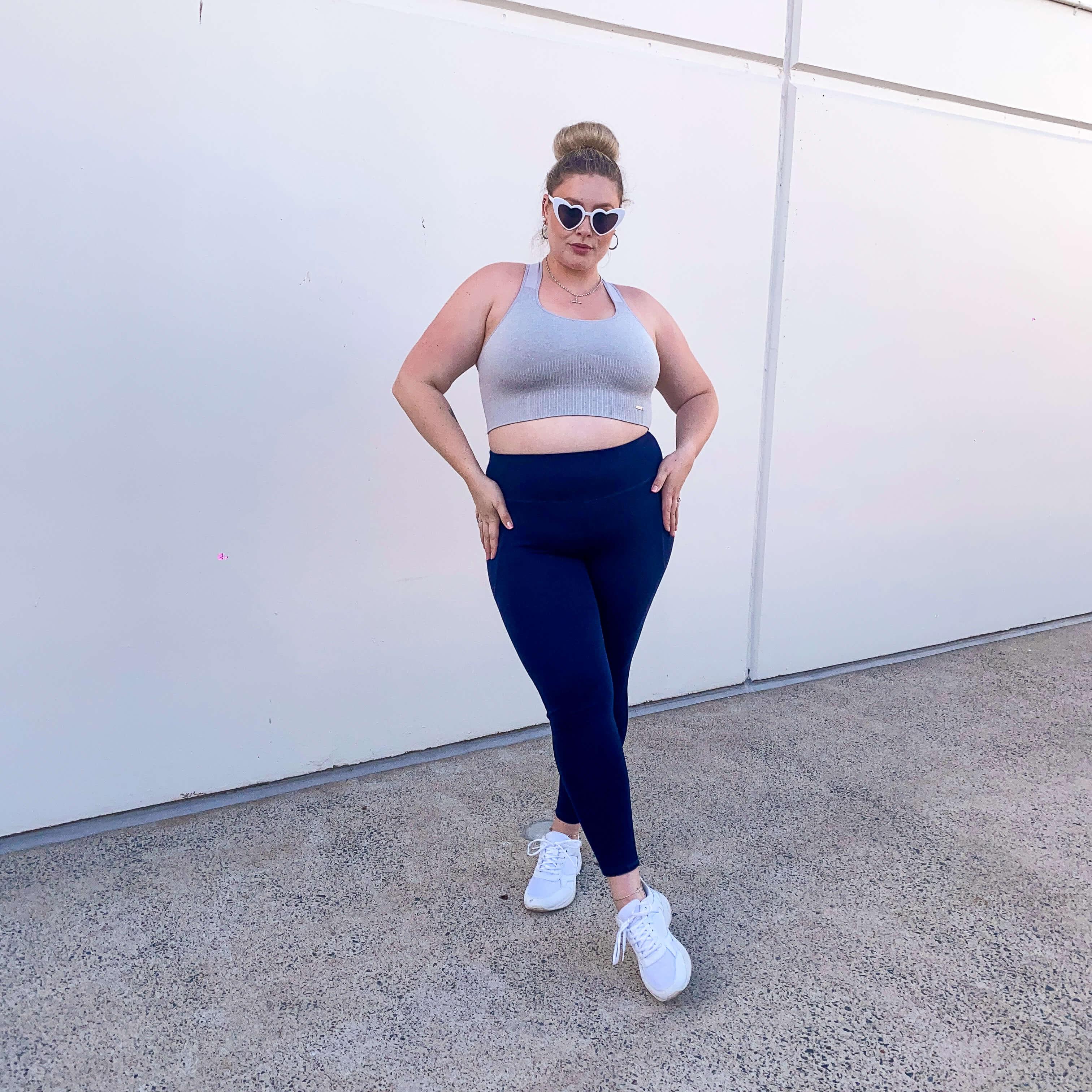 Squat Proof Long Leggings - Navy - Image 2