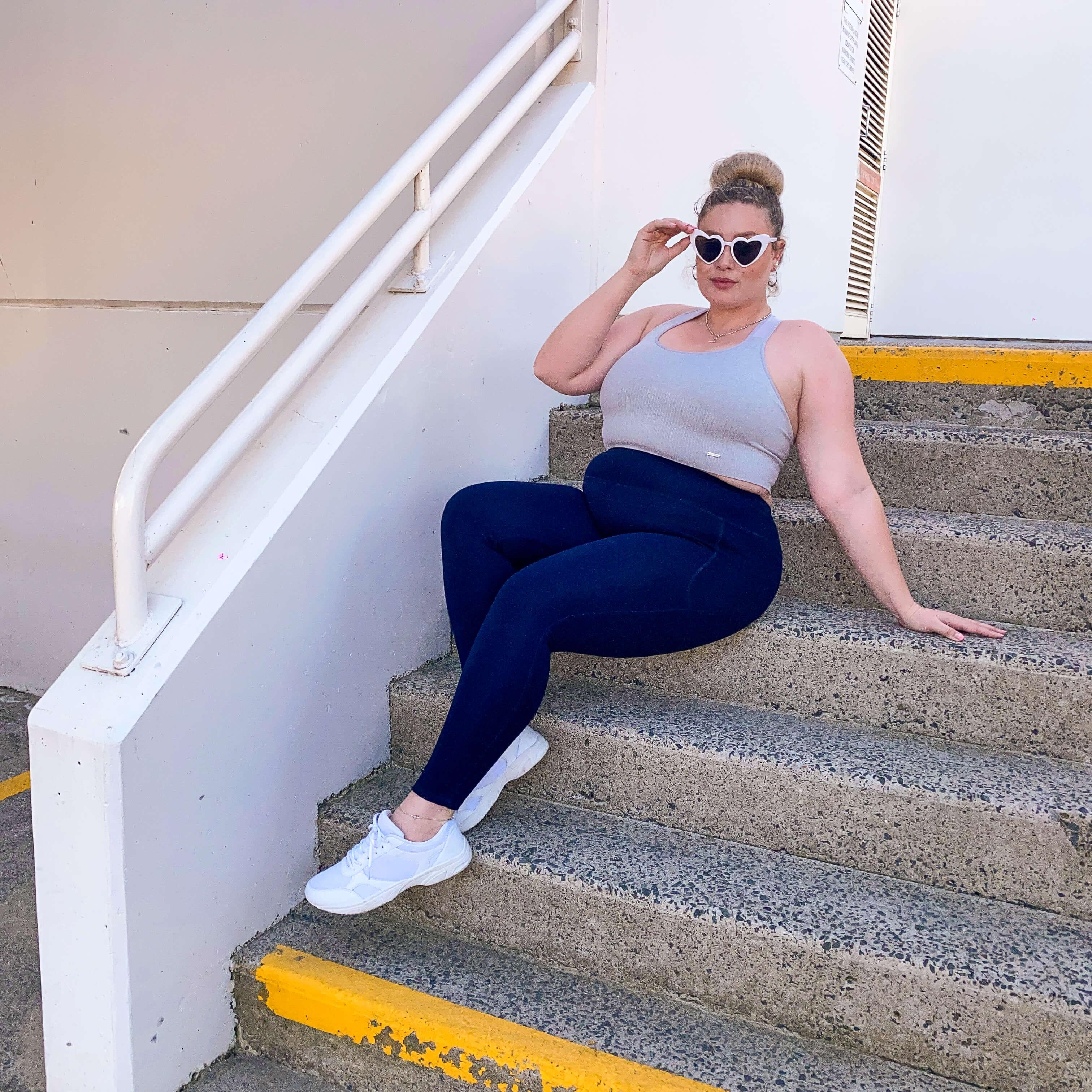 Squat Proof Long Leggings - Navy - Image 4