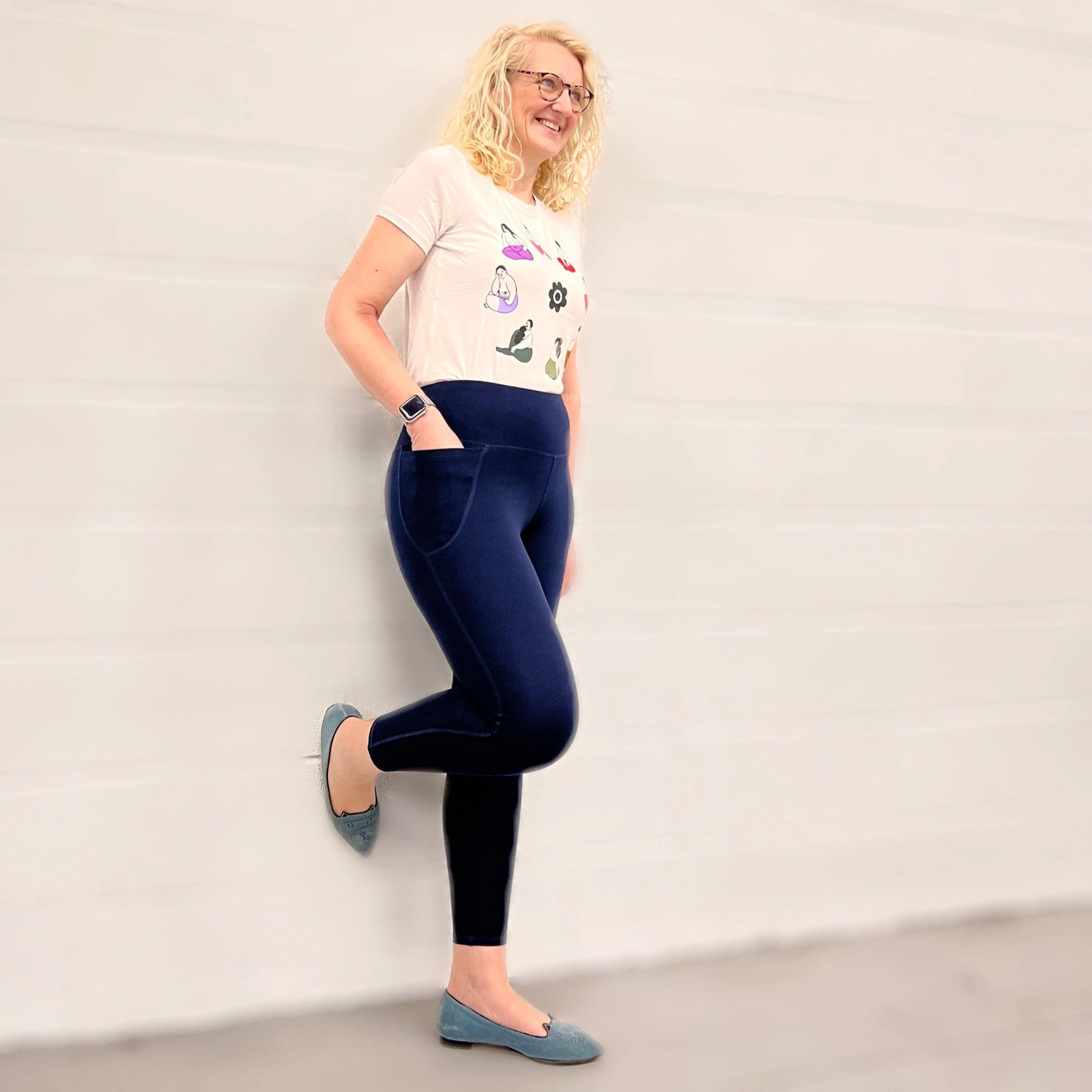 Squat Proof Long Leggings - Navy - Image 7