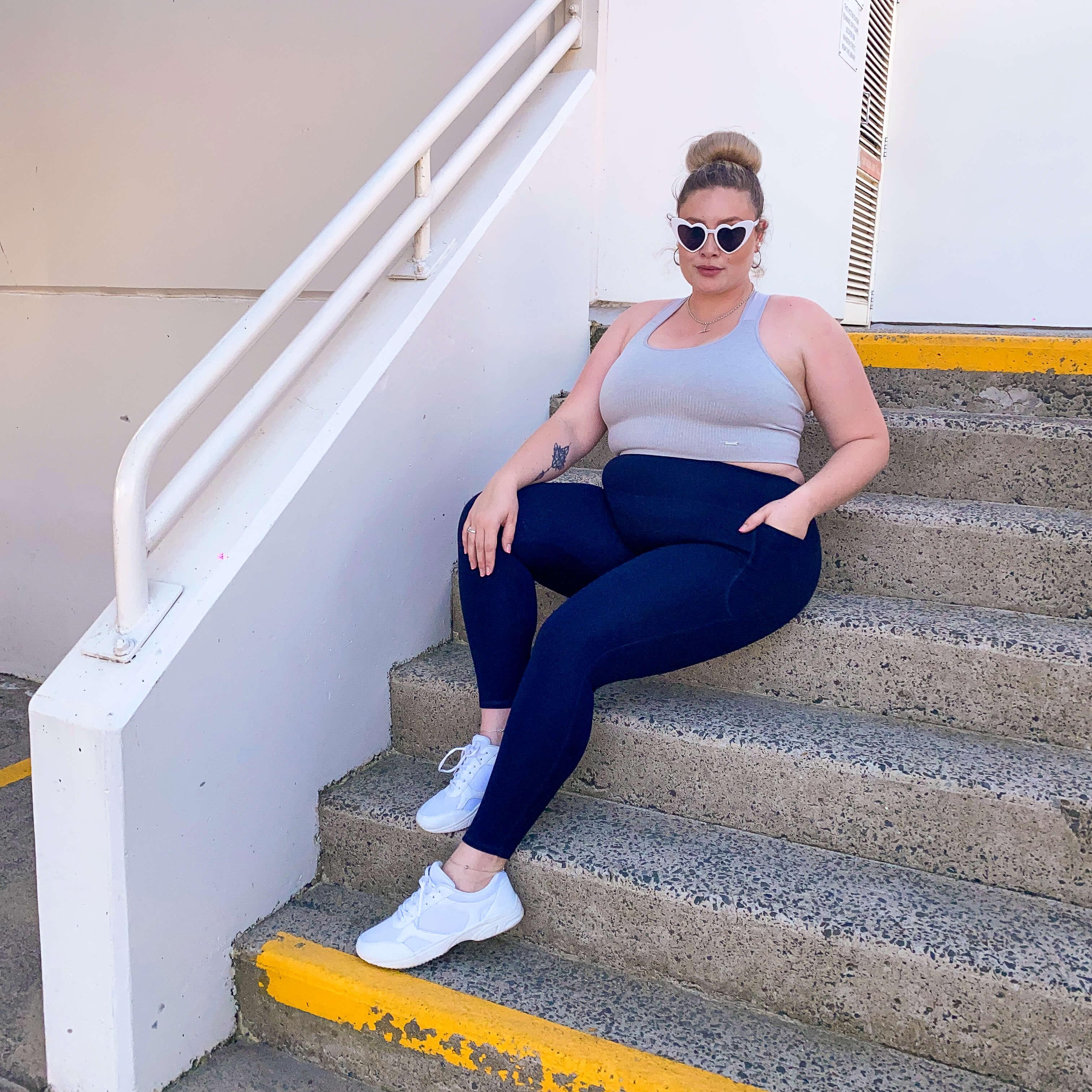 Squat Proof Long Leggings - Navy - Image 8