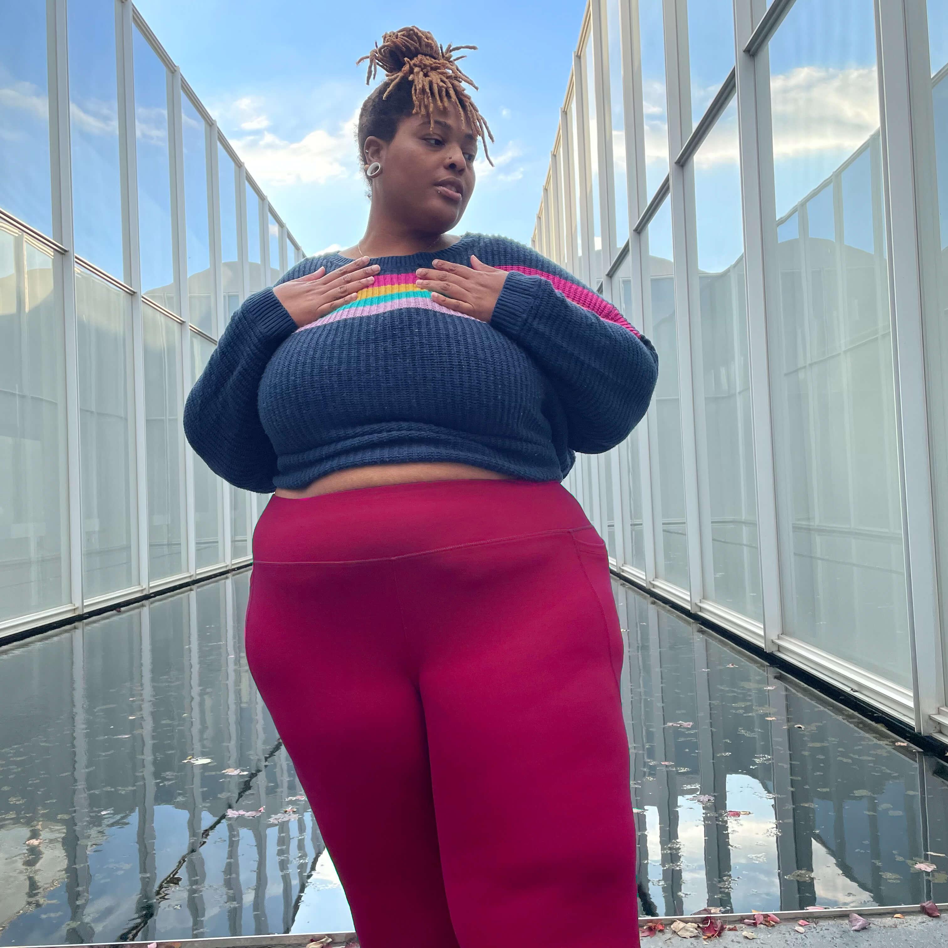 Squat Proof Long Leggings - Raspberry Pie - Image 12