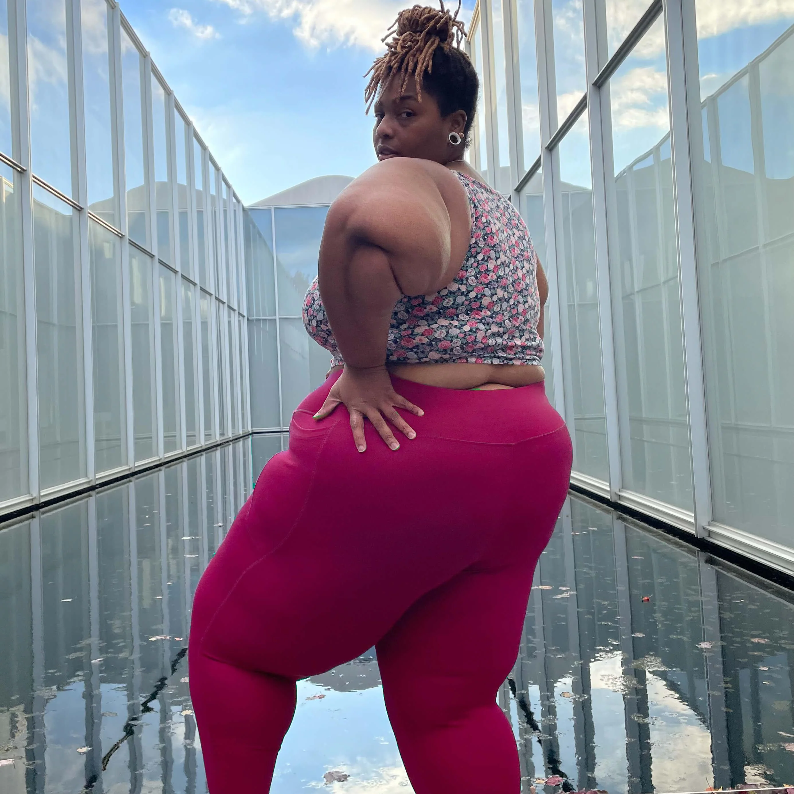 Squat Proof Long Leggings - Raspberry Pie - Image 14