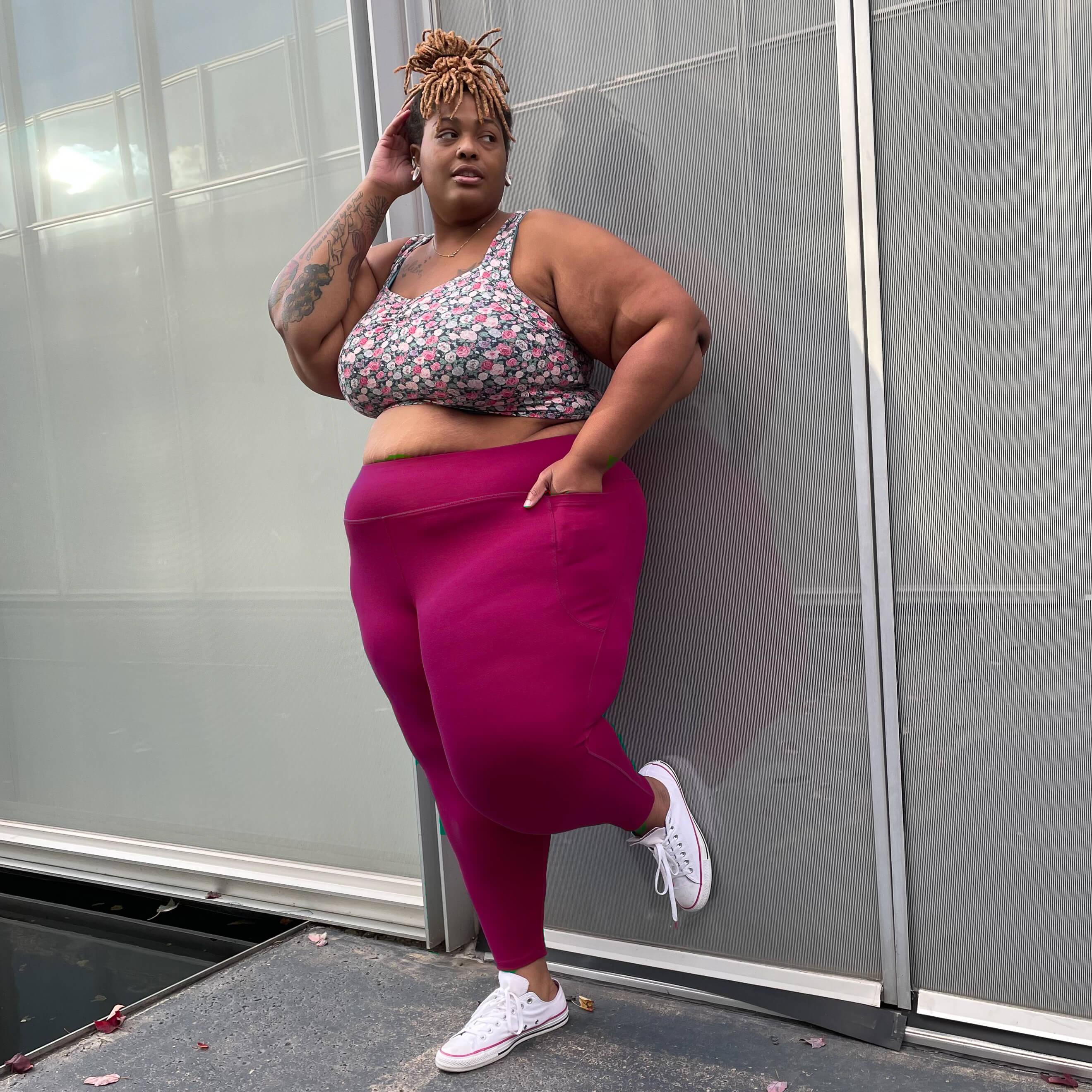 Squat Proof Long Leggings - Raspberry Pie - Image 7