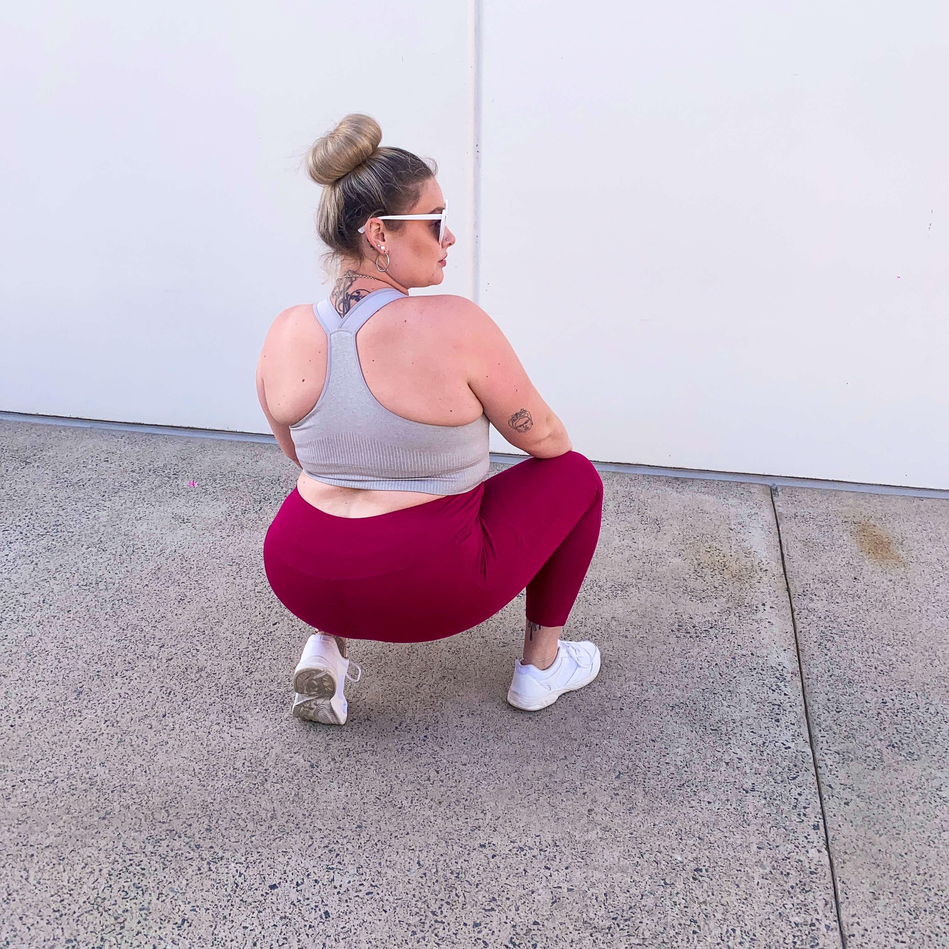 Squat Proof Long Leggings - Raspberry Pie - Image 8