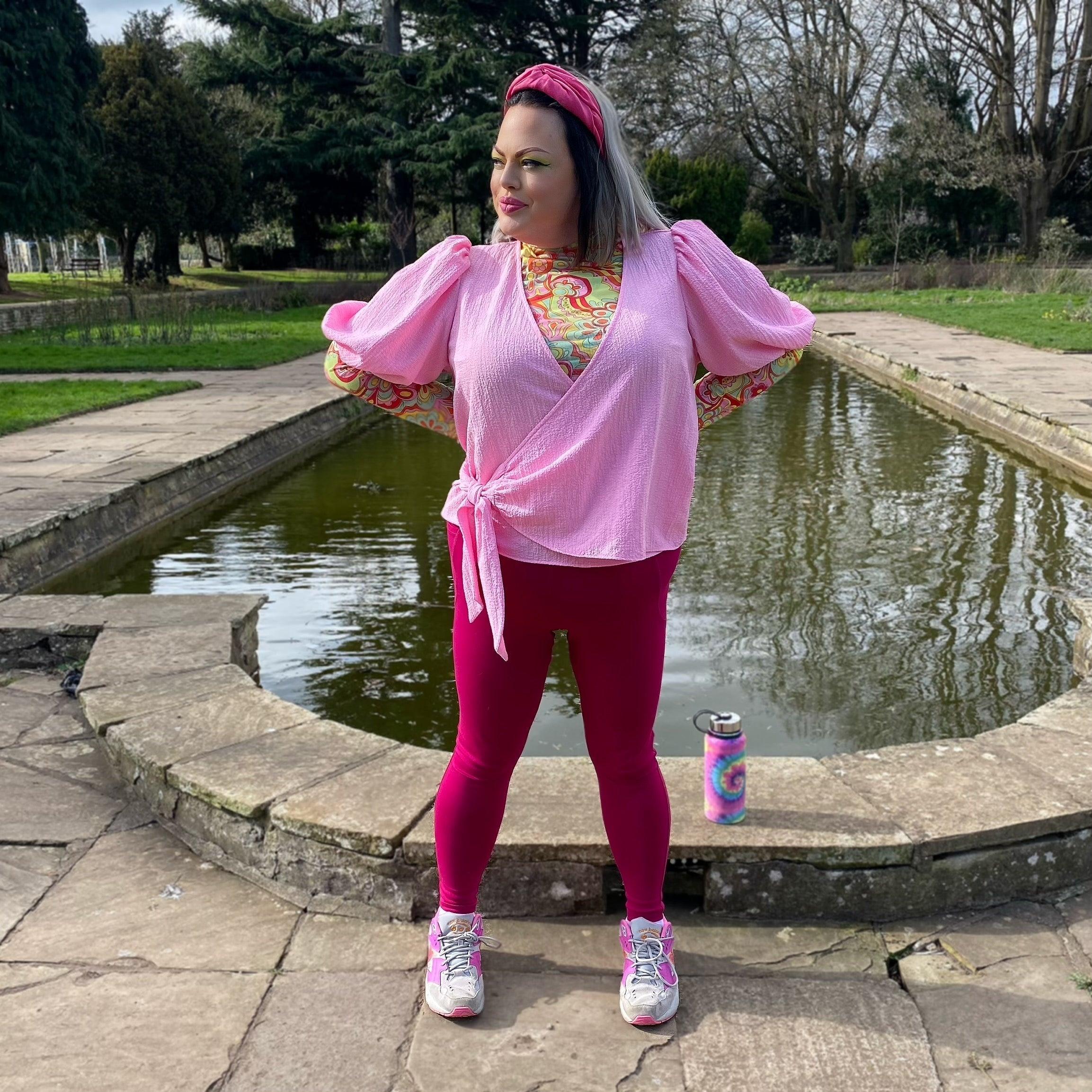 Squat Proof Long Leggings - Raspberry Pie - Image 9