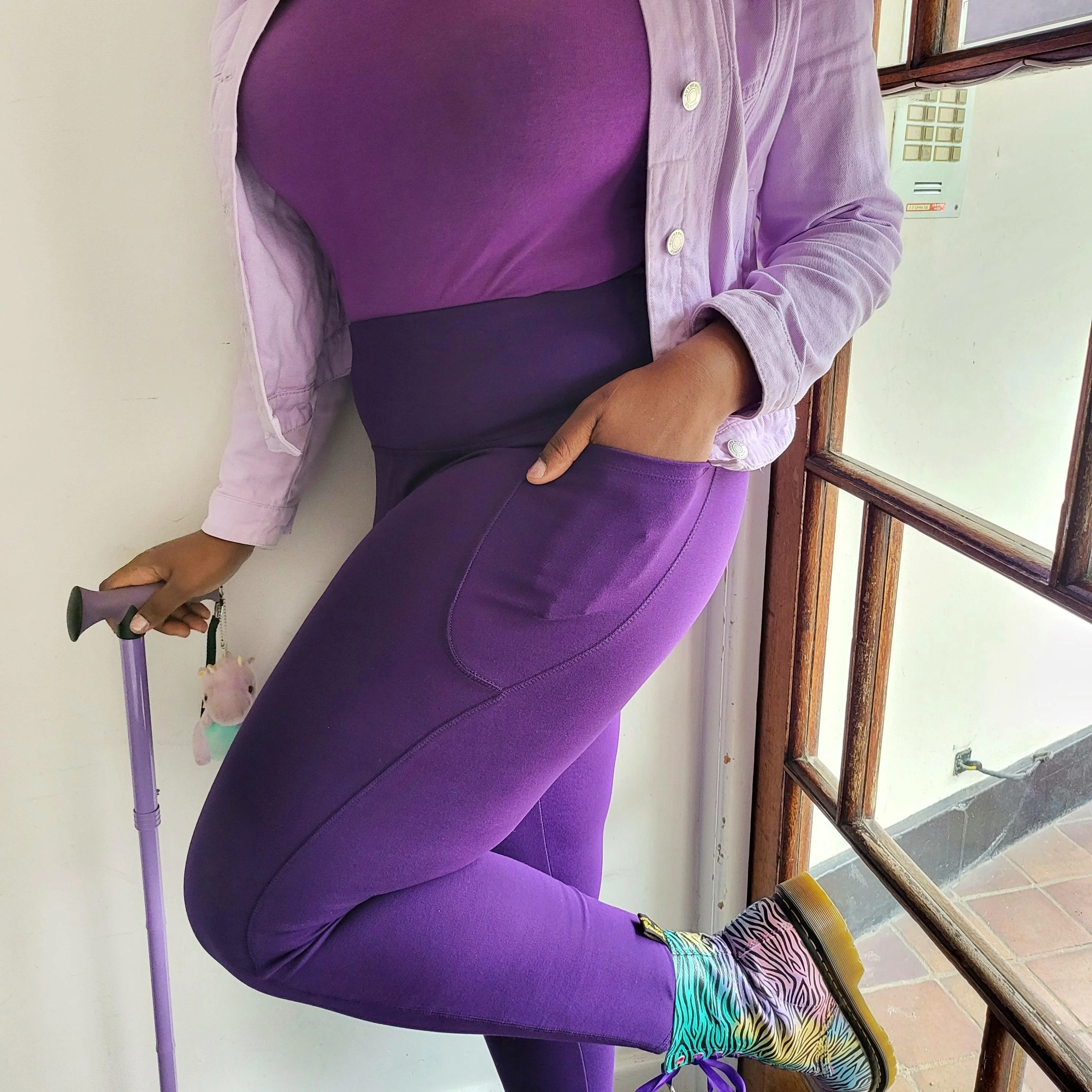 Squat Proof Long Leggings - Suffragette Purple - Image 10
