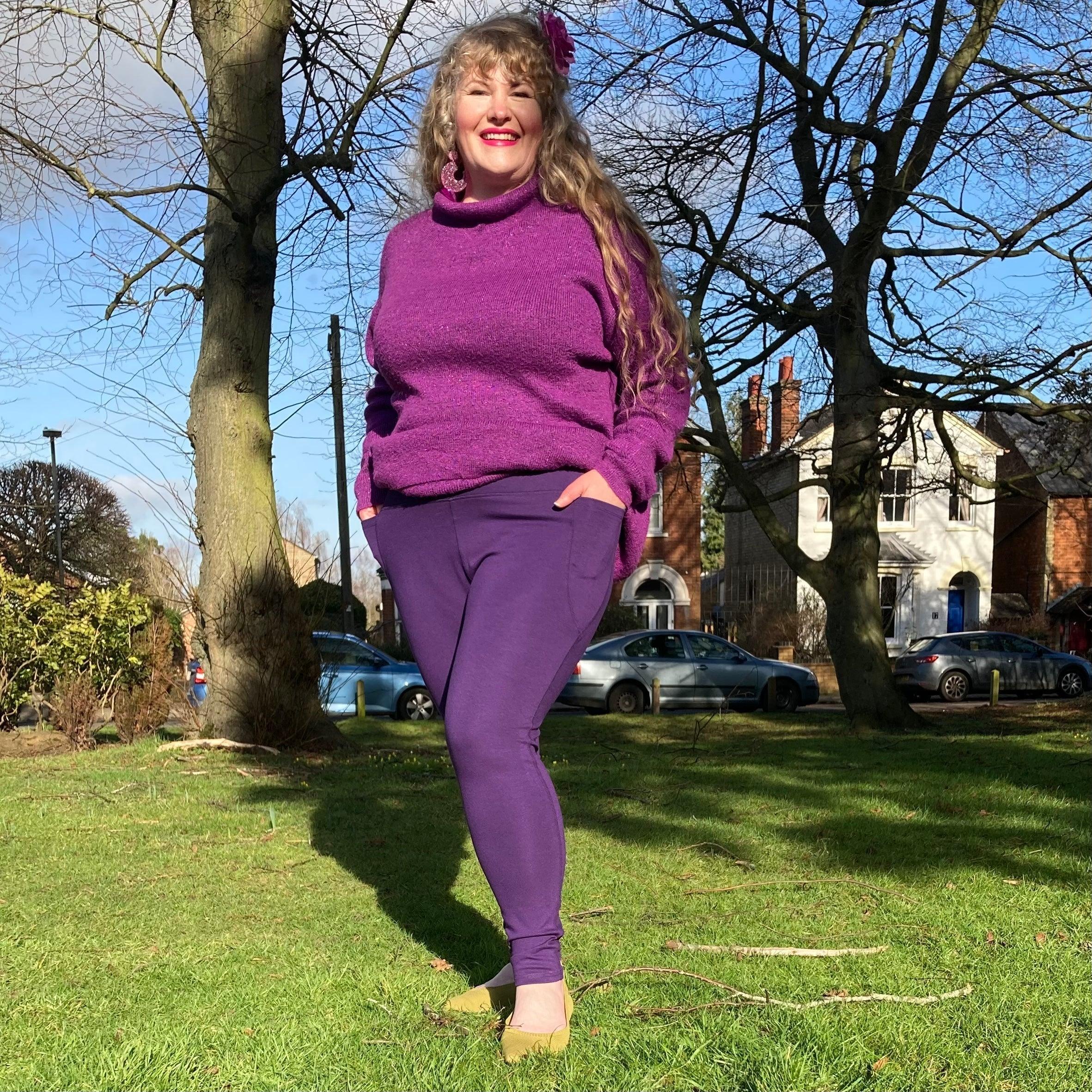 Squat Proof Long Leggings - Suffragette Purple - Image 12