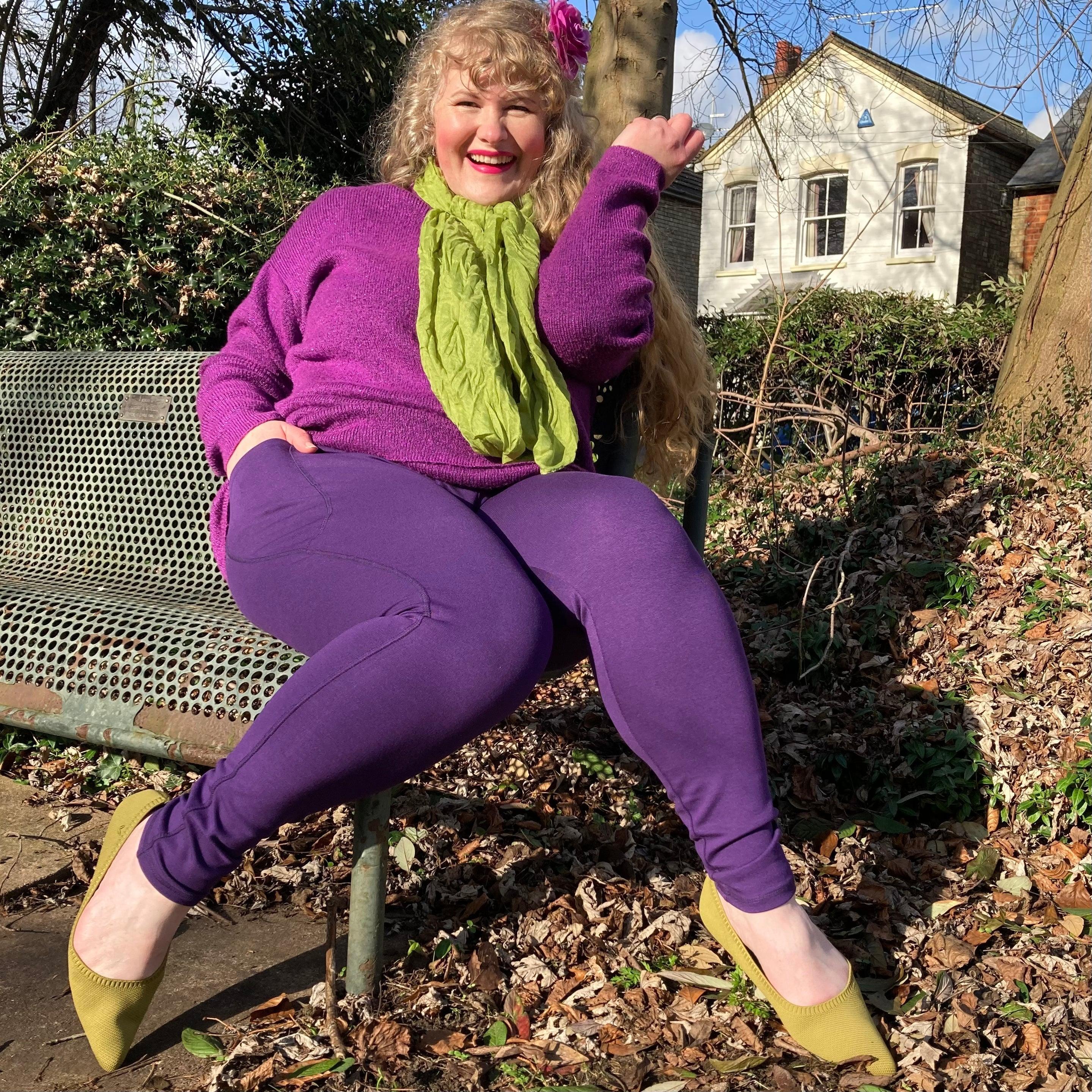 Squat Proof Long Leggings - Suffragette Purple - Image 7