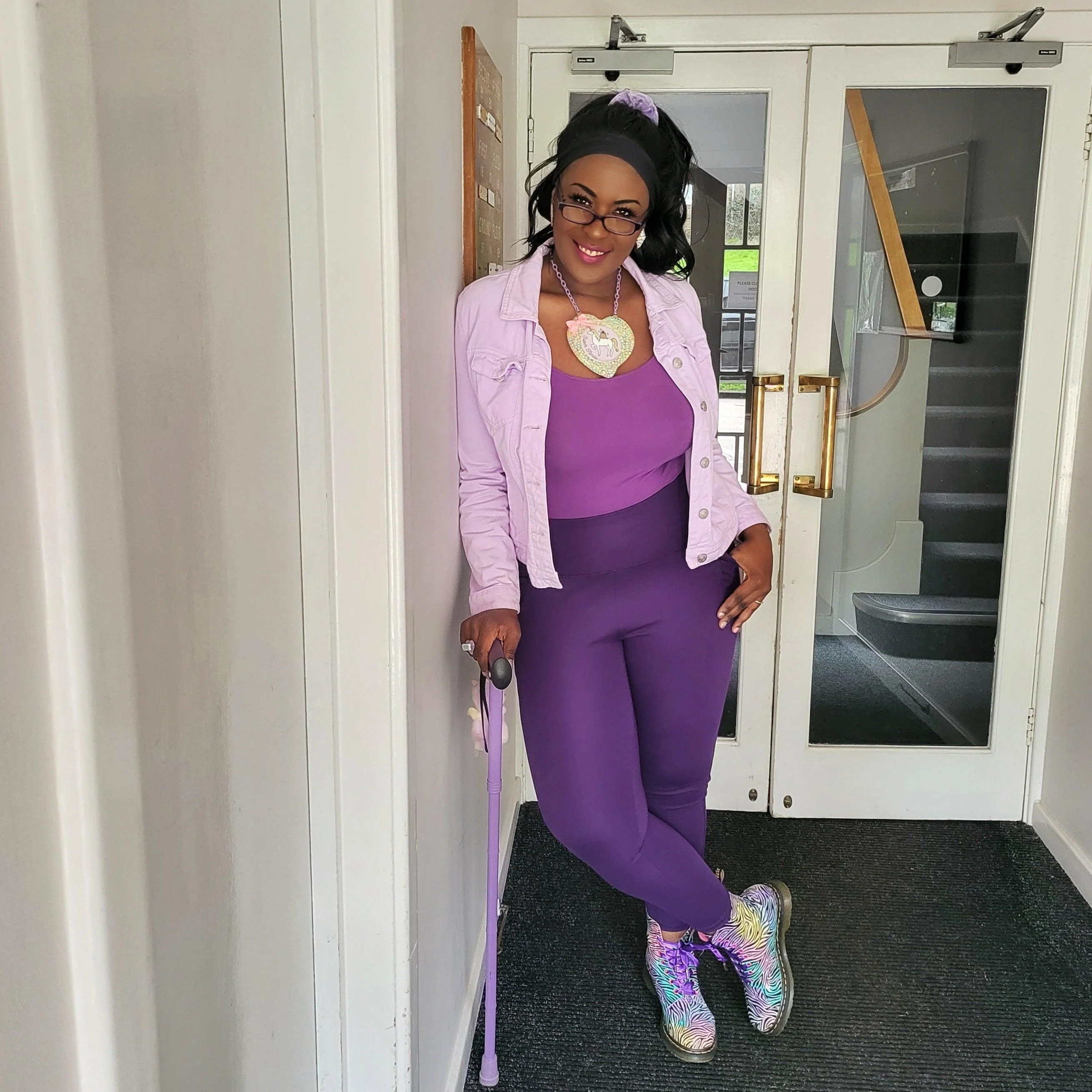 Squat Proof Long Leggings - Suffragette Purple - Image 8