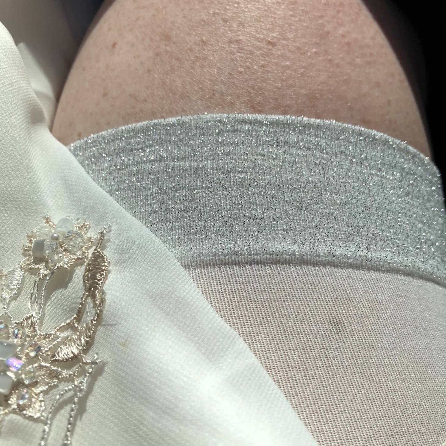 Stay Cool Chub Rub Lurex Shorts - White - Image 3