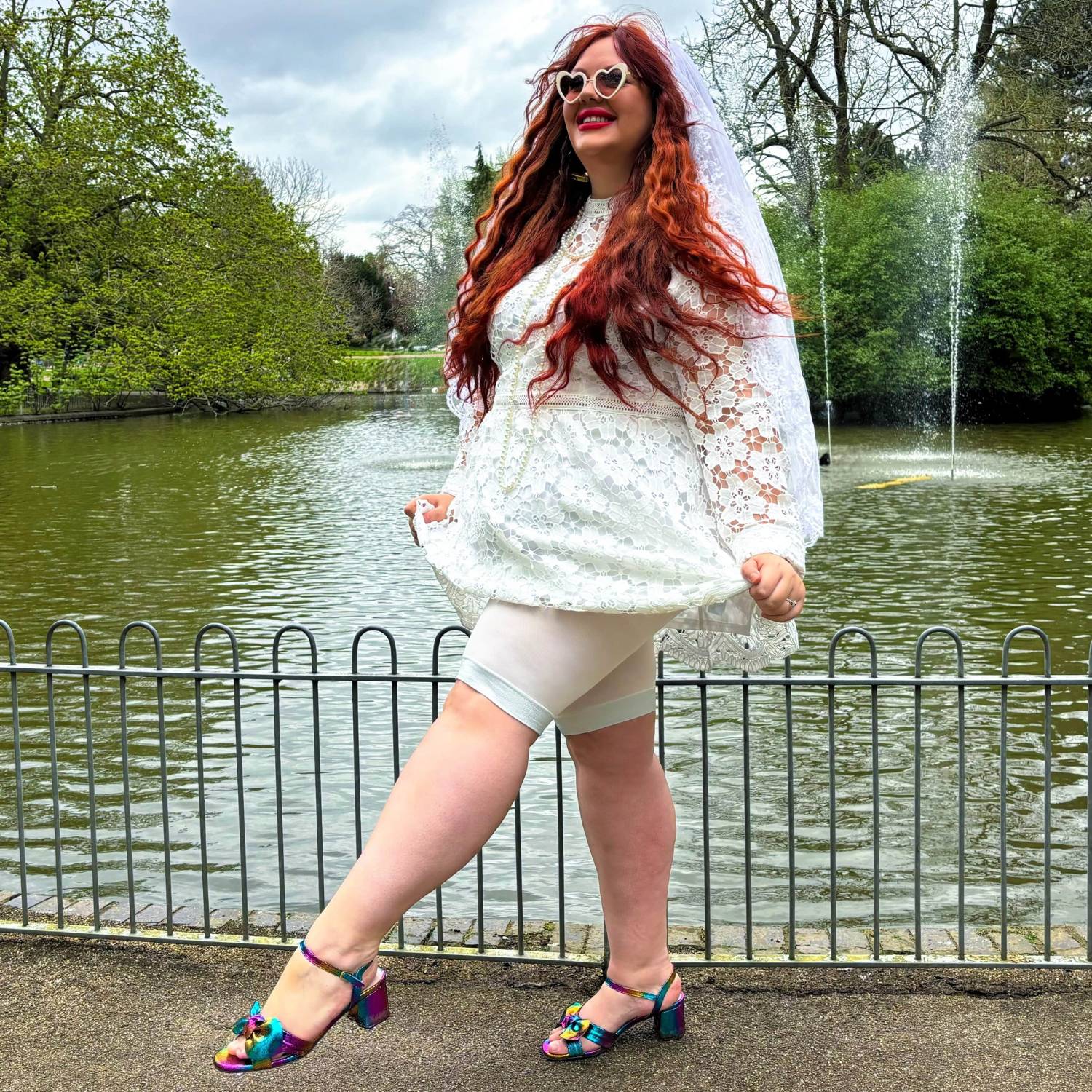 Stay Cool Chub Rub Lurex Shorts - White - Image 9