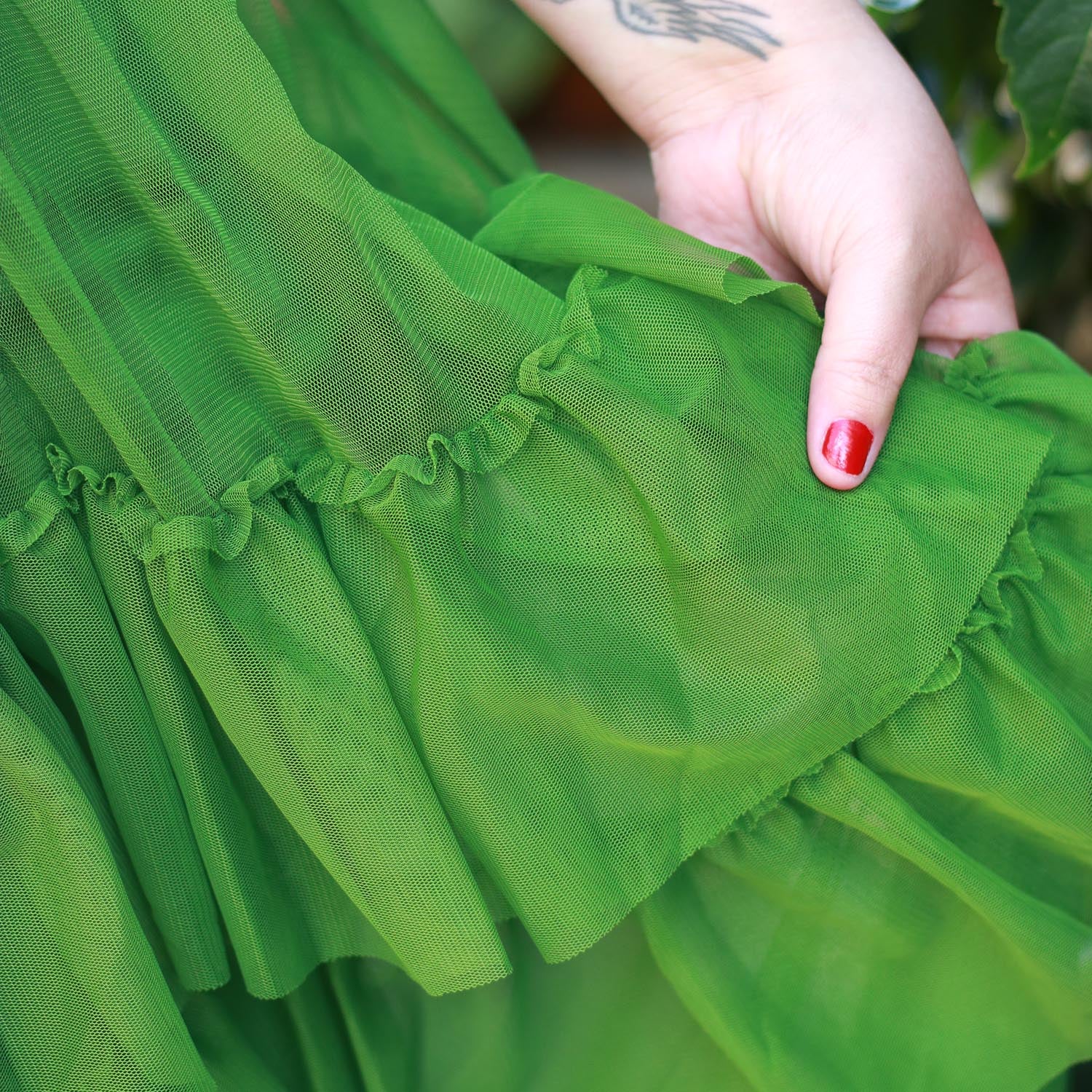 Maxi Tee Mesh Dress - Forest - Image 10