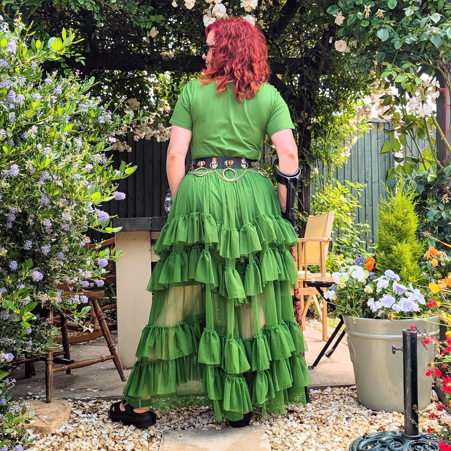 Maxi Tee Mesh Dress - Forest - Image 13
