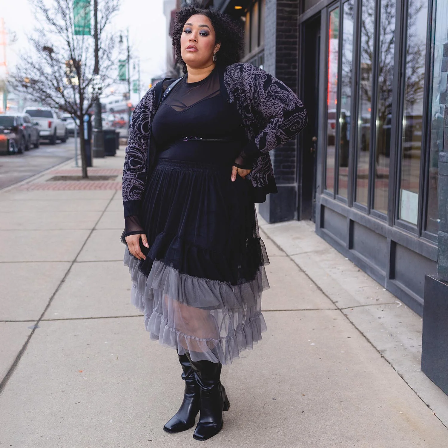 Mesh Maxi Skirt - Black Ombre - Image 12