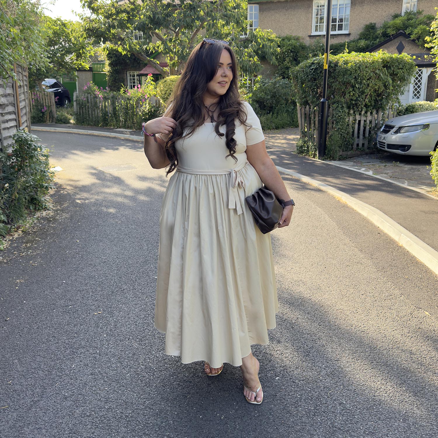 Midaxi Tee Poplin Dress - Oatmeal - Image 4