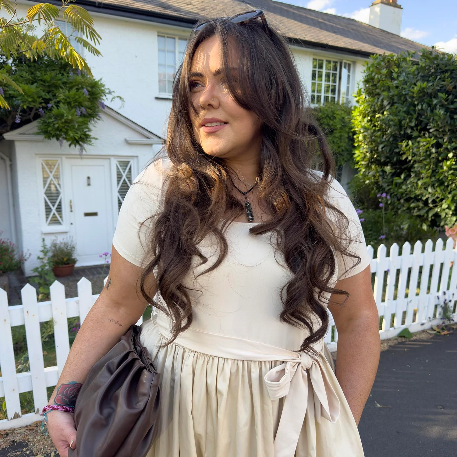 Midaxi Tee Poplin Dress - Oatmeal - Image 5