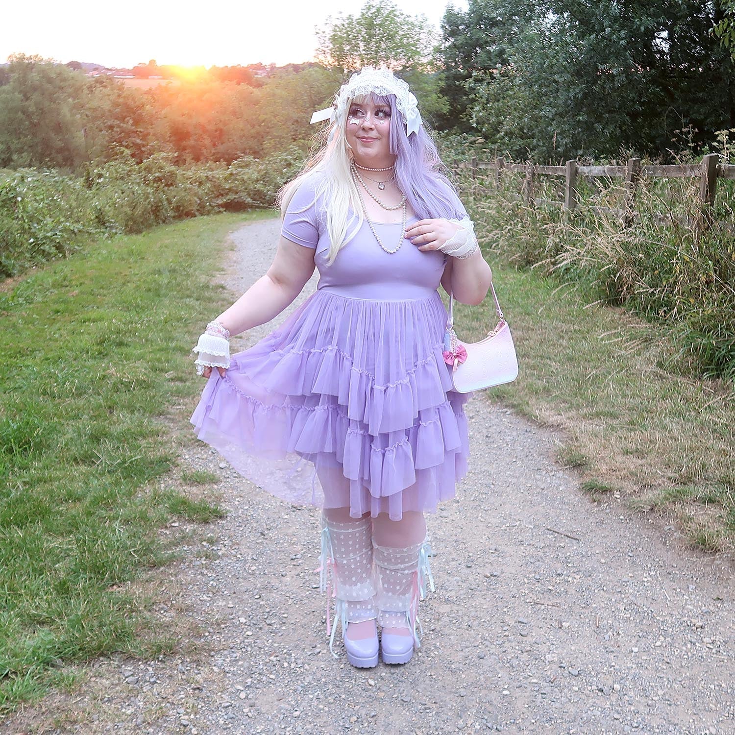 Tee Mesh Dress - Lavender Fields - Image 4