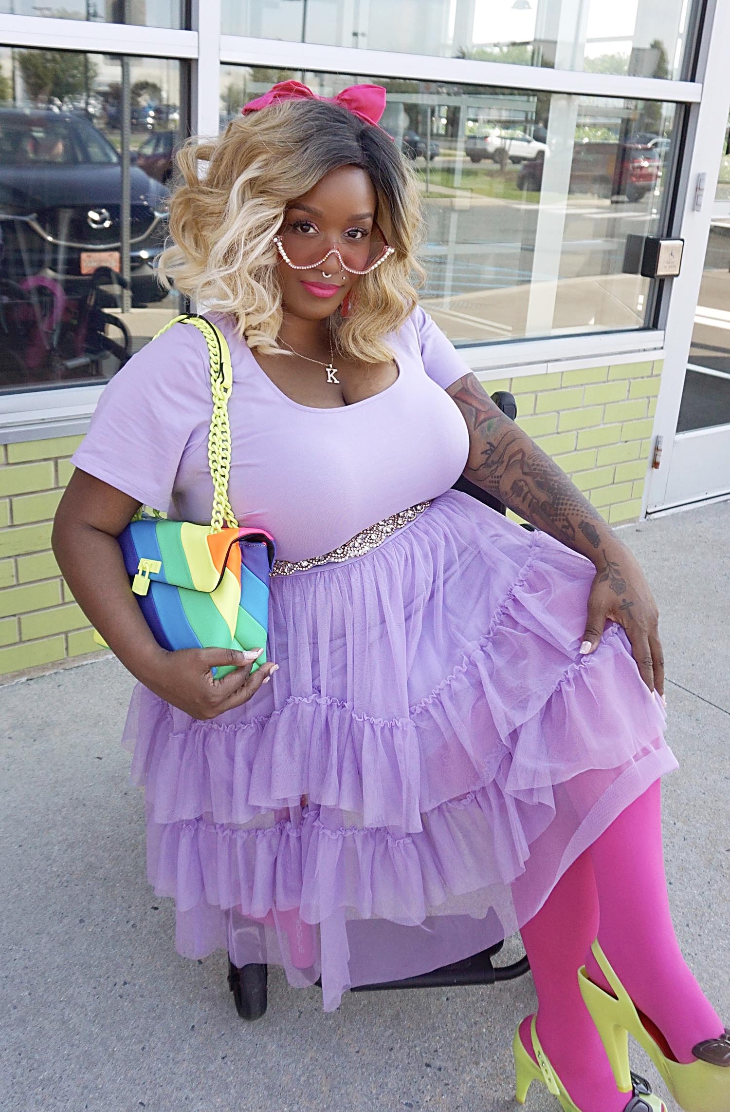 Tee Mesh Dress - Lavender Fields - Image 6