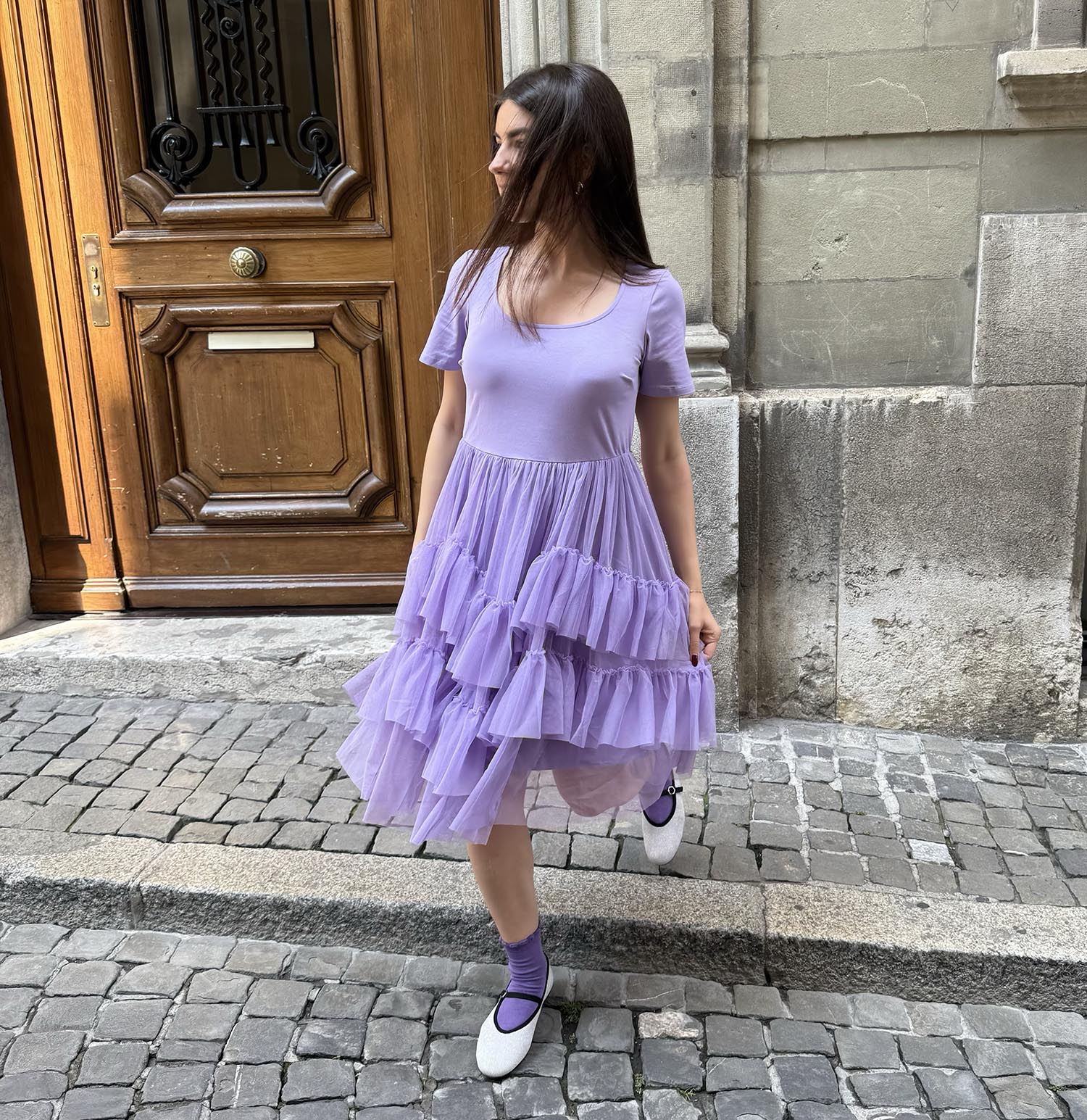 Tee Mesh Dress - Lavender Fields - Image 7