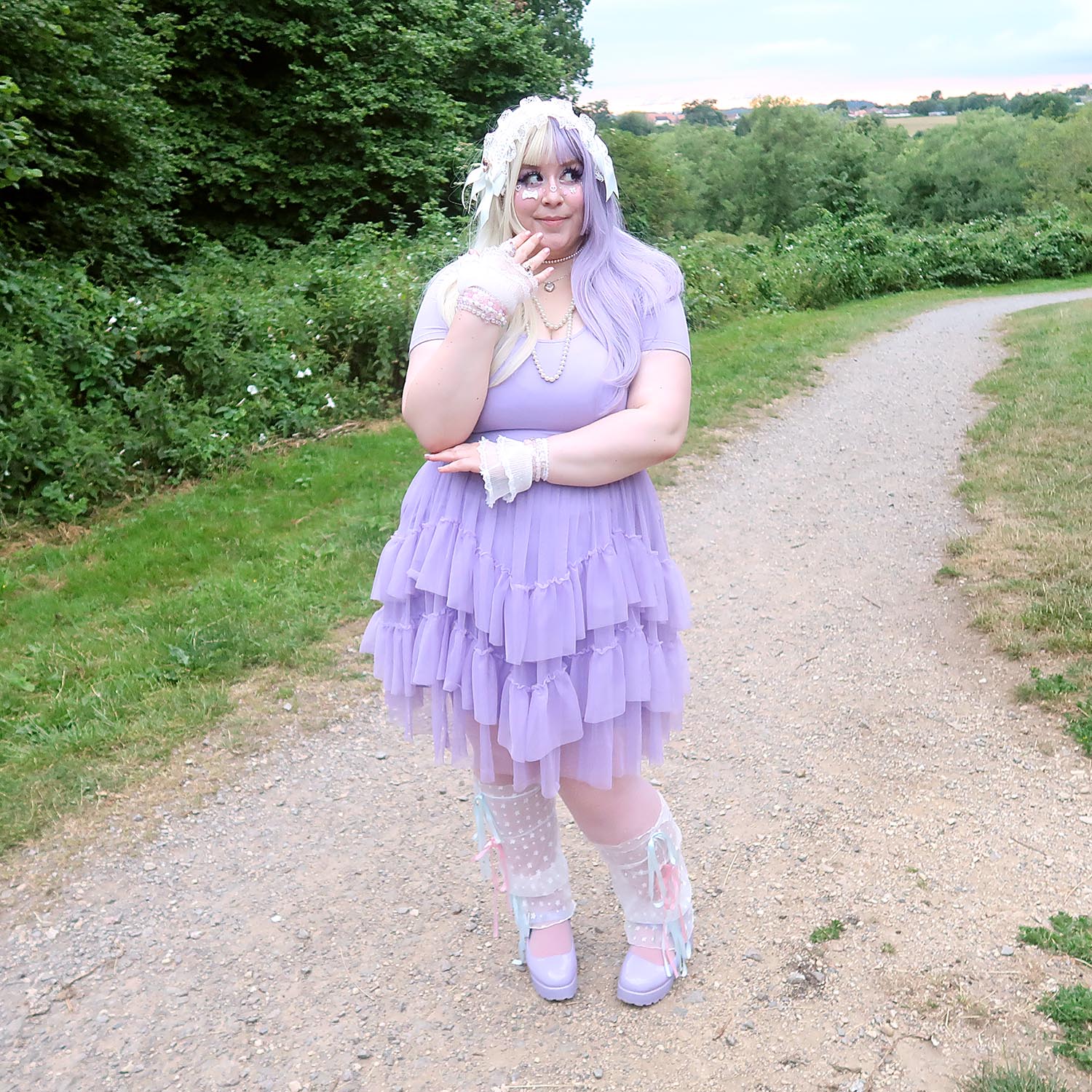 Tee Mesh Dress - Lavender Fields - Image 9