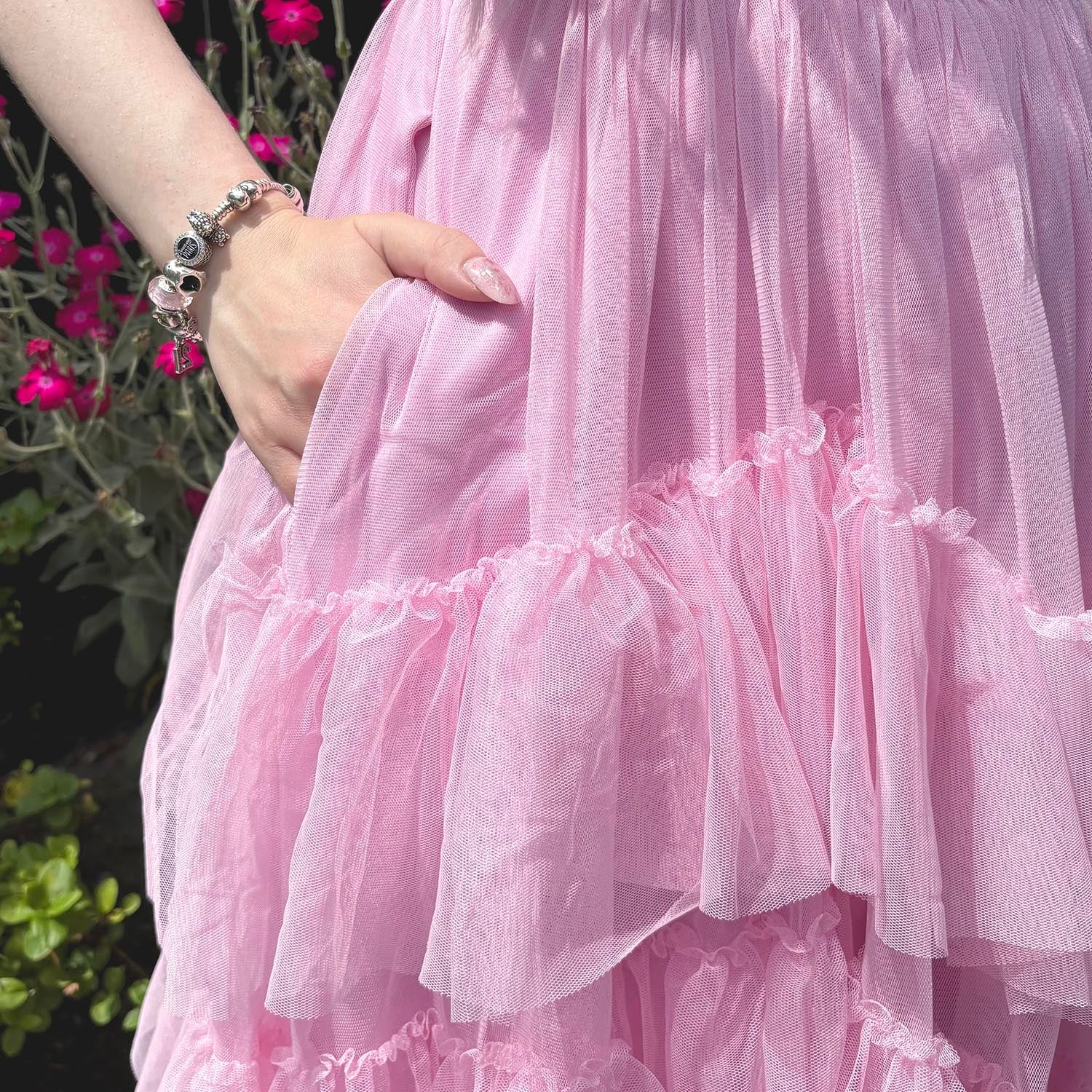 Tee Mesh Dress - Pink Frosting - Image 2