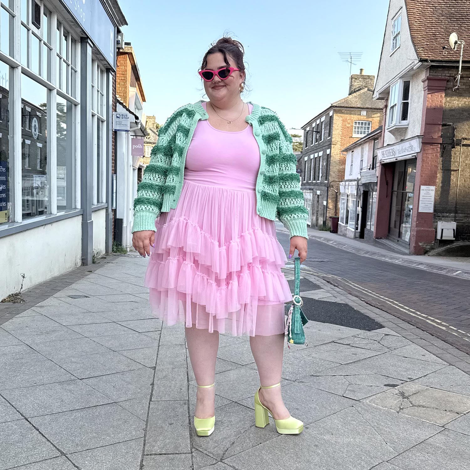 Tee Mesh Dress - Pink Frosting - Image 5