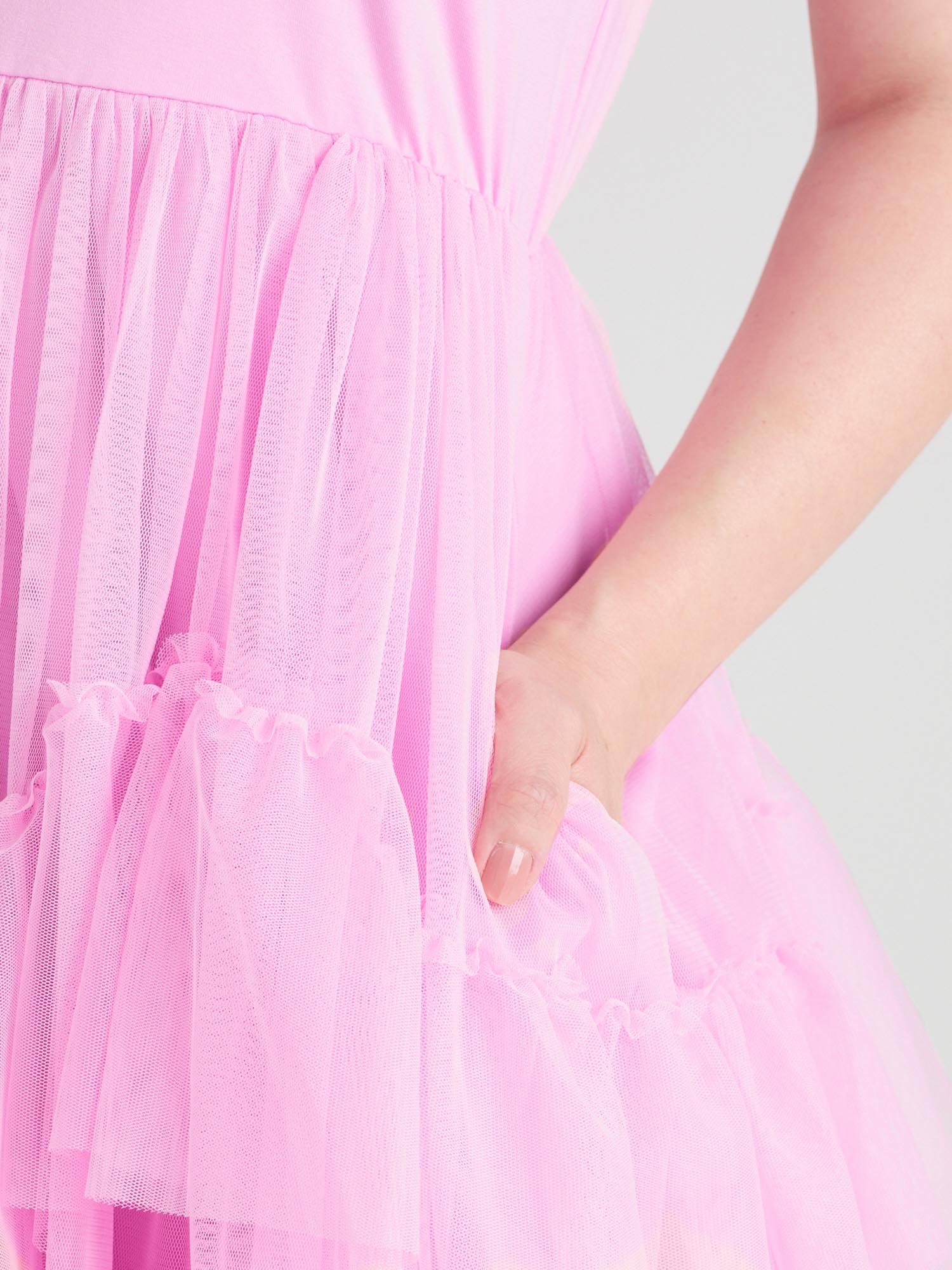 Tee Mesh Dress - Pink Frosting - Image 9