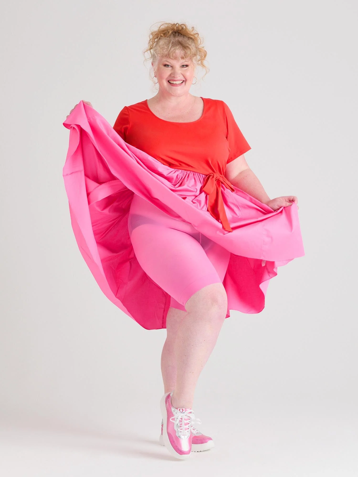 Poplin Tee Dress - Sangria/Pink Lady - Image 14