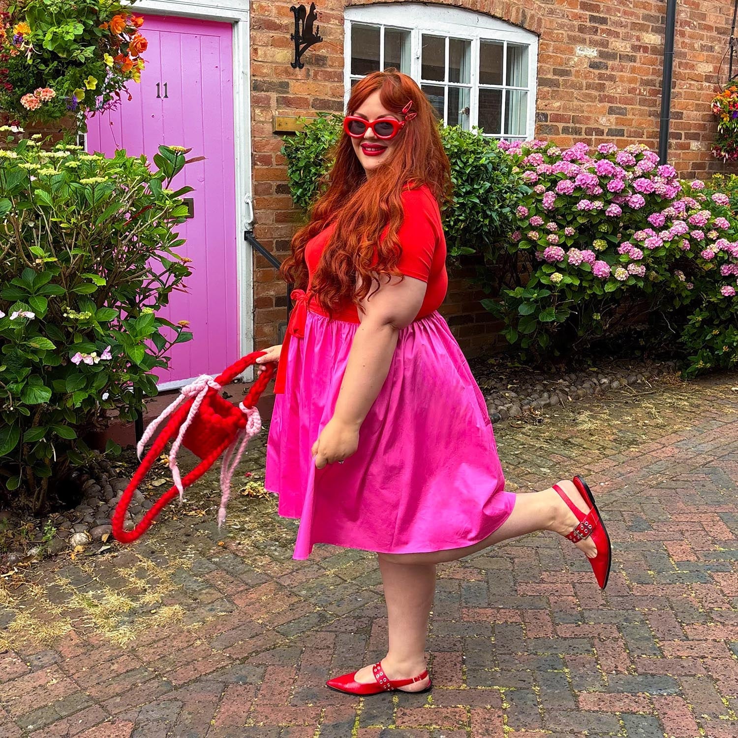 Poplin Tee Dress - Sangria/Pink Lady - Image 4