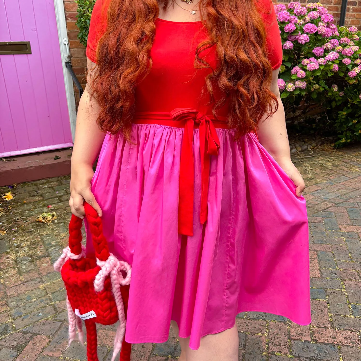 Poplin Tee Dress - Sangria/Pink Lady - Image 5