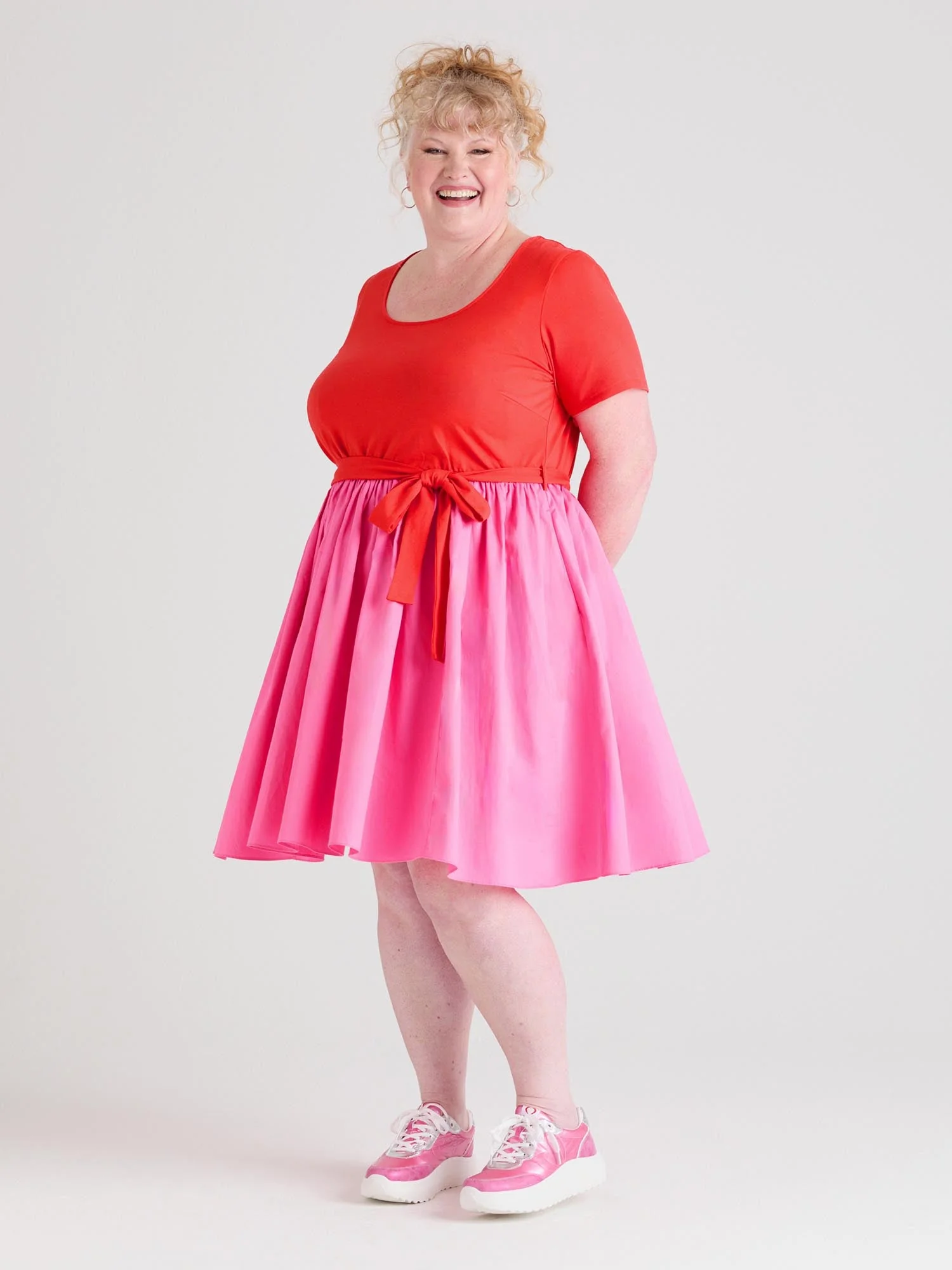 Poplin Tee Dress - Sangria/Pink Lady - Image 6