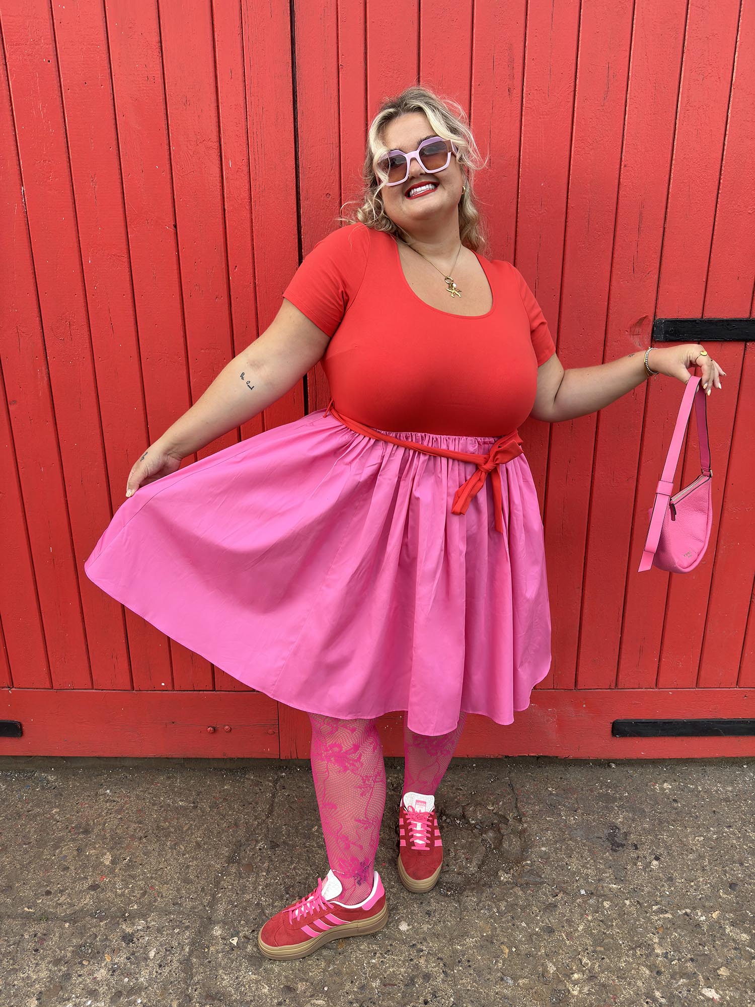 Poplin Tee Dress - Sangria/Pink Lady - Image 8