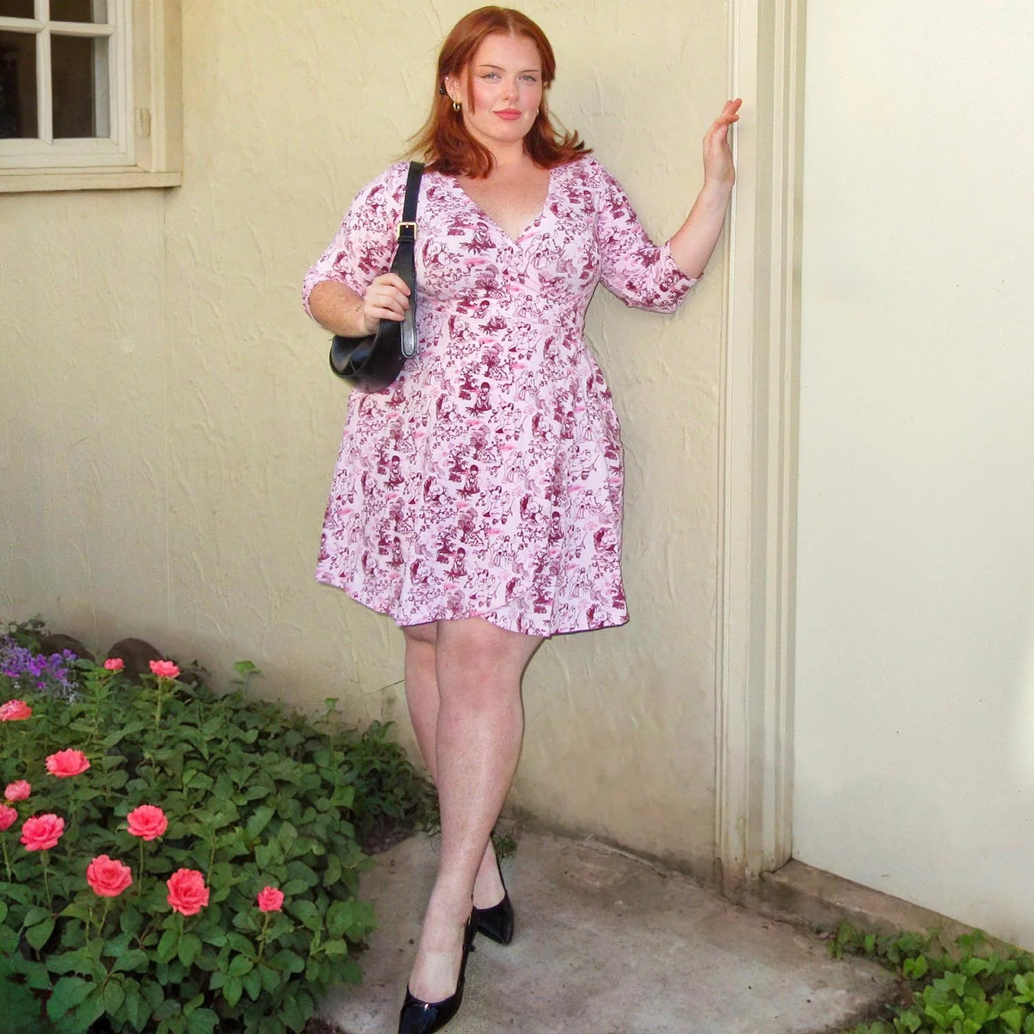 Mini Wrap Dress - Passion au Jardin - L'Amour Rose - Image 15