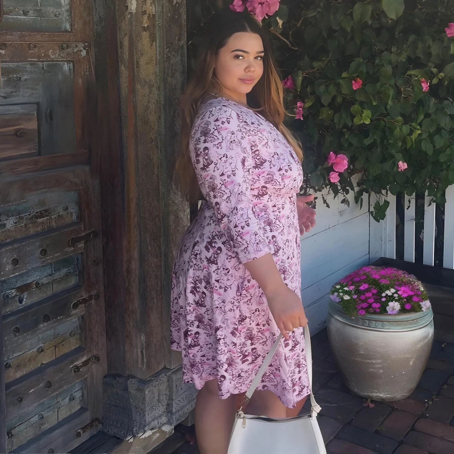 Mini Wrap Dress - Passion au Jardin - L'Amour Rose - Image 7