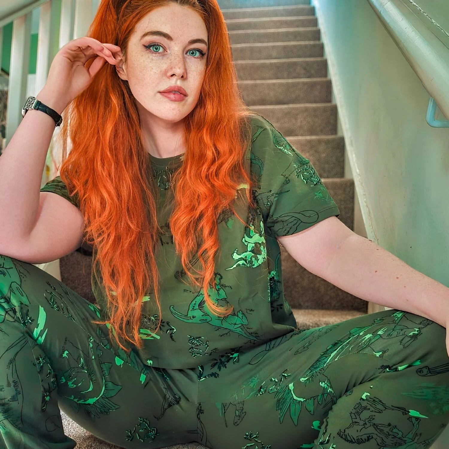Organic Cotton PJ Boxy Tee - Dino - Image 5