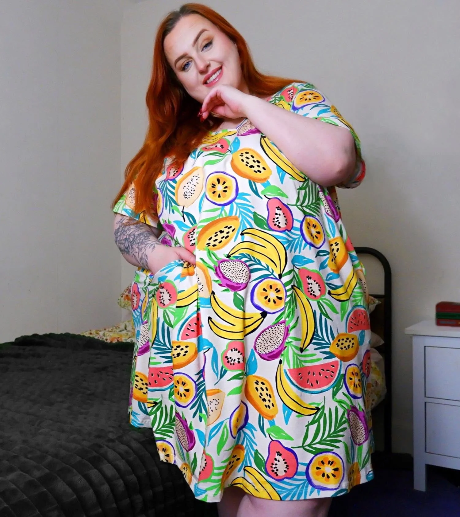 Organic Club Tropicana Day/Nightdress With Sleeves - Image 2
