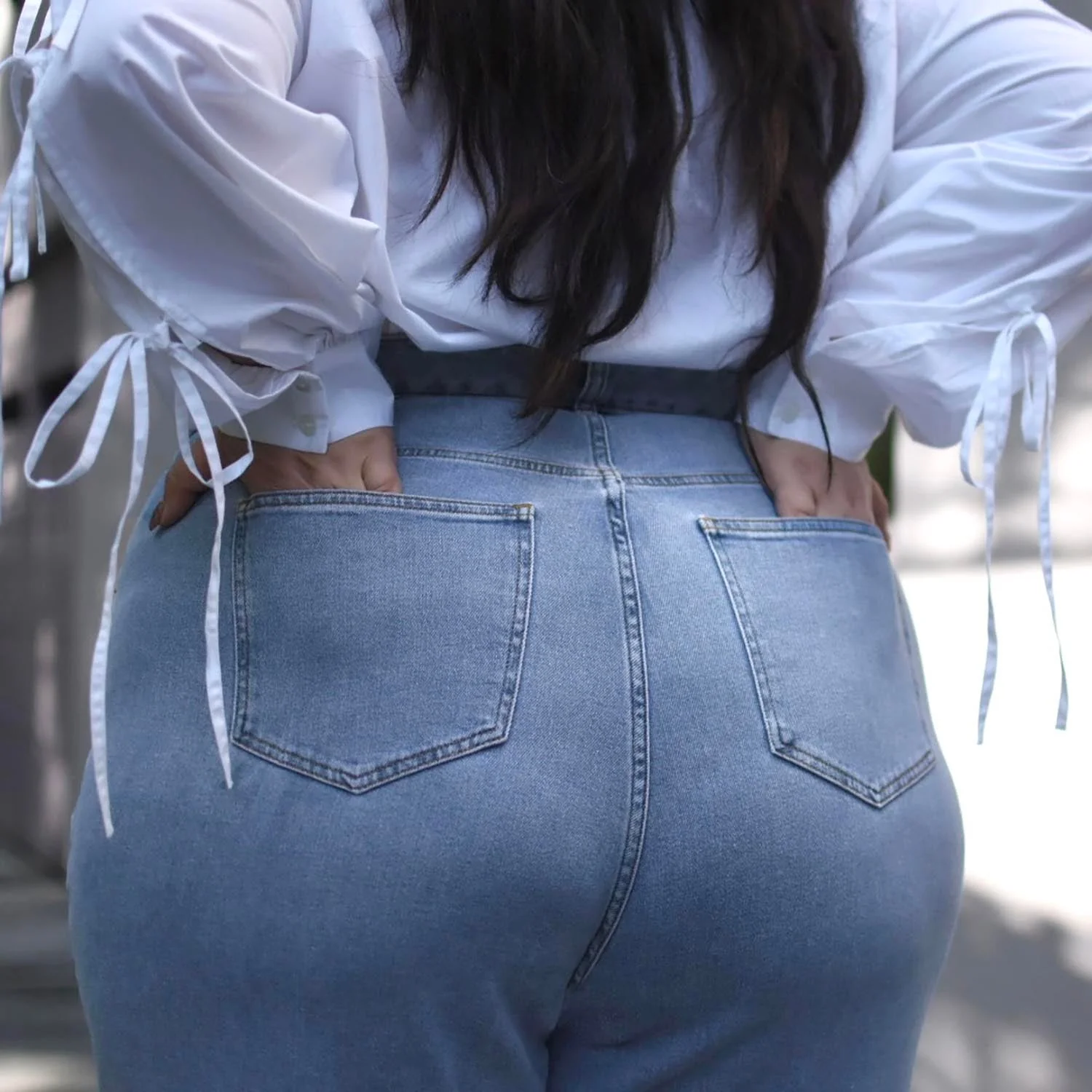 Organic Mom Jeans - Aegean - Image 13