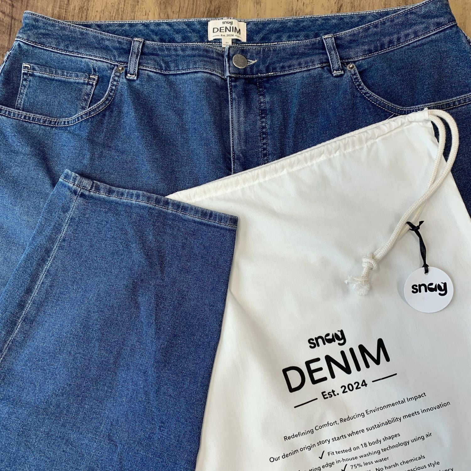 Organic Mom Jeans - Aegean - Image 18