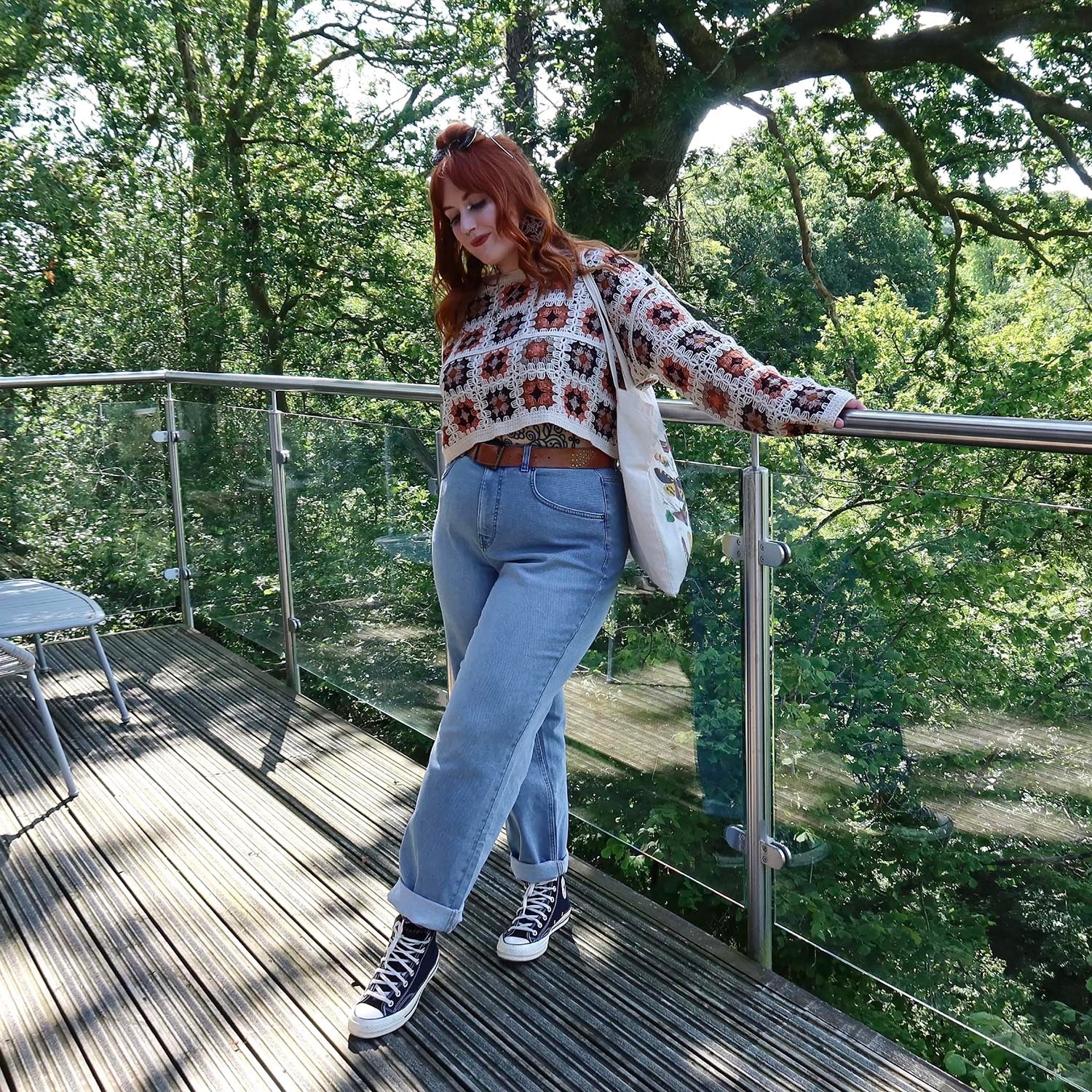 Organic Mom Jeans - Aegean - Image 2
