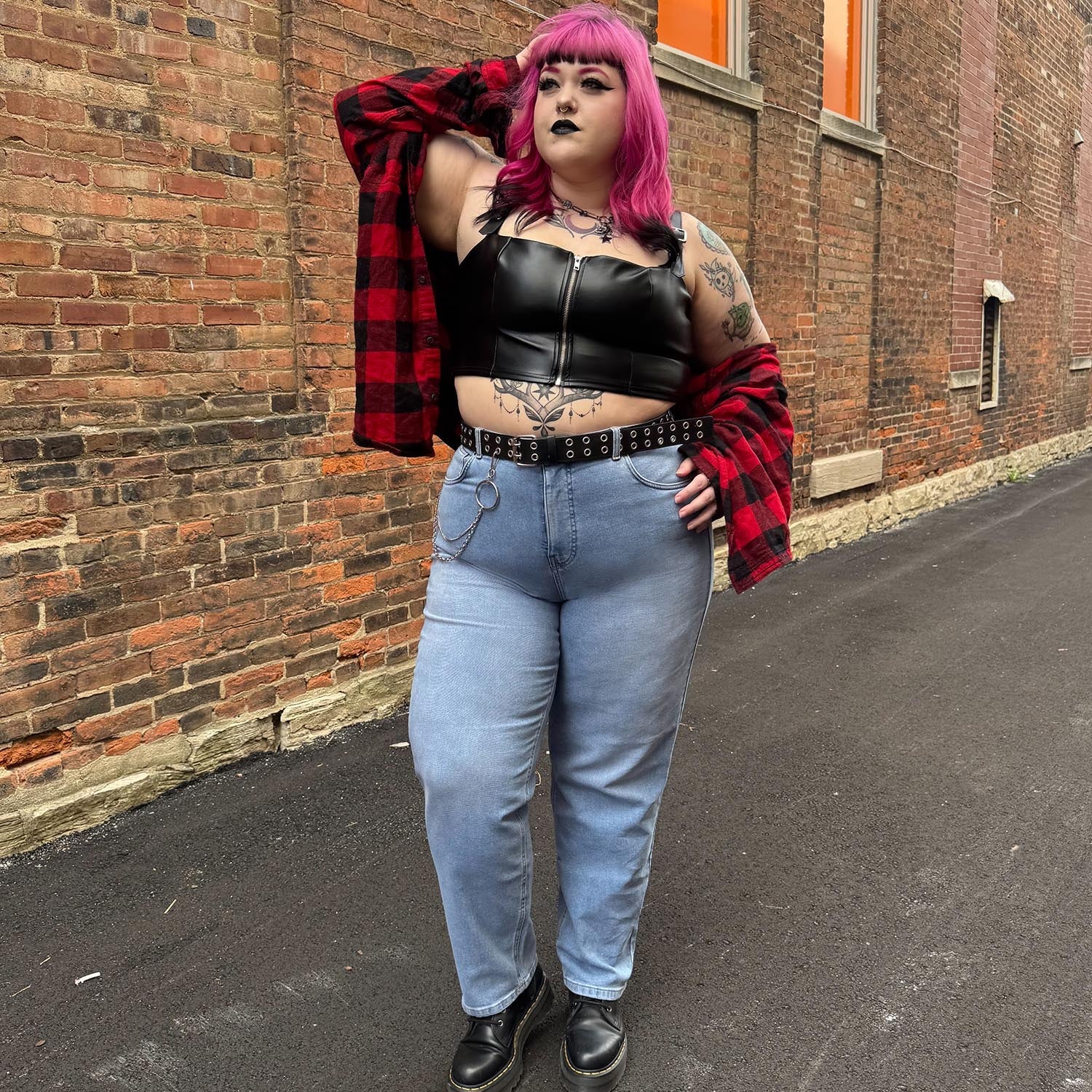 Organic Mom Jeans - Aegean - Image 5