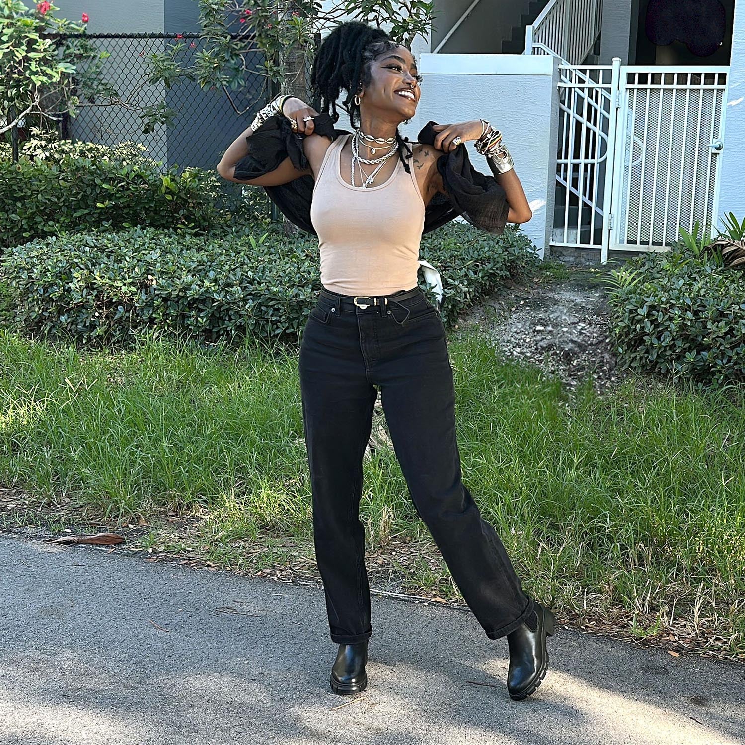 Organic Mom Jeans - Black Sea - Image 2